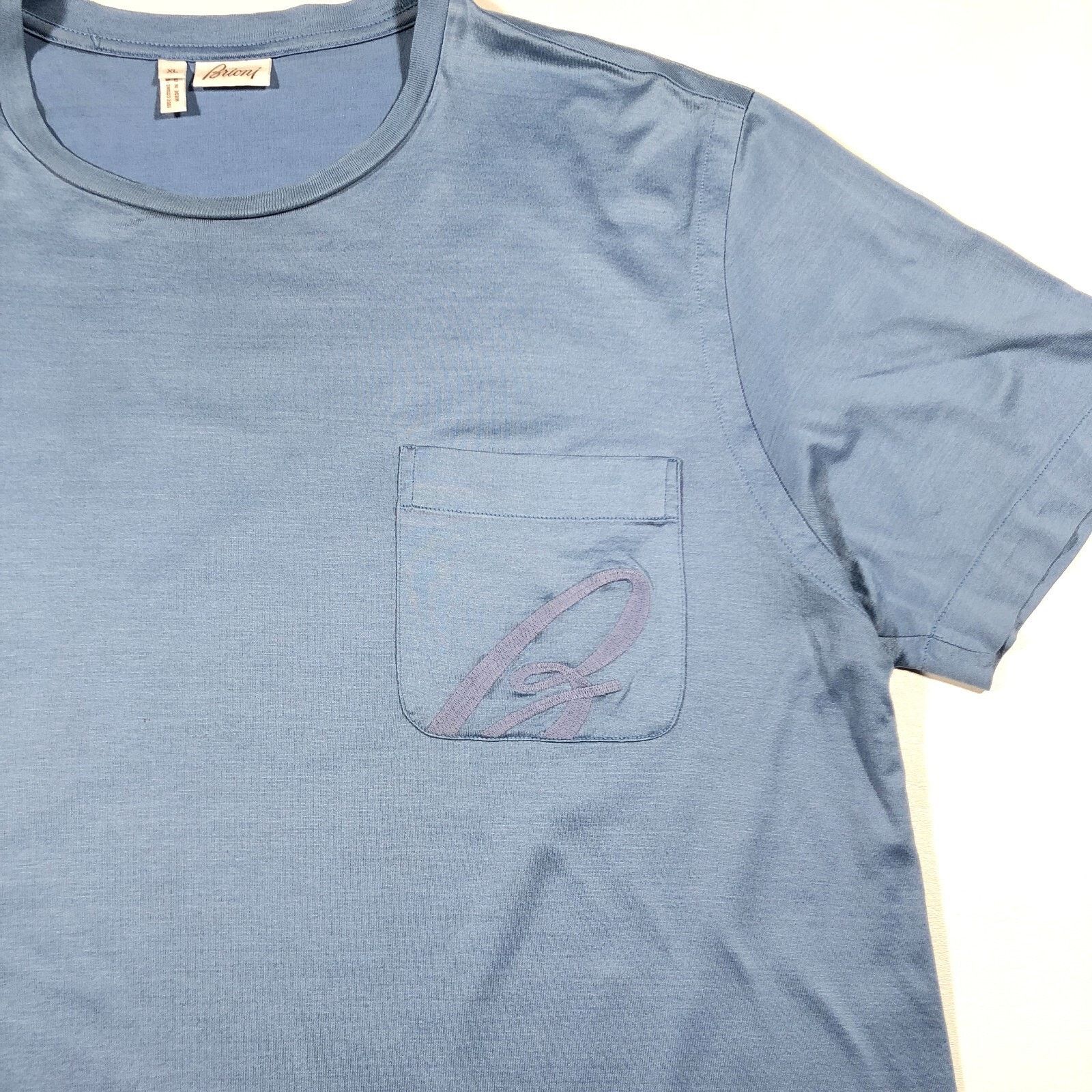 Brioni Brioni Light Blue Pocket Tee T Shirt Soft Cotton Size XL Size US XL / EU 56 / 4 - 2 Thumbnail