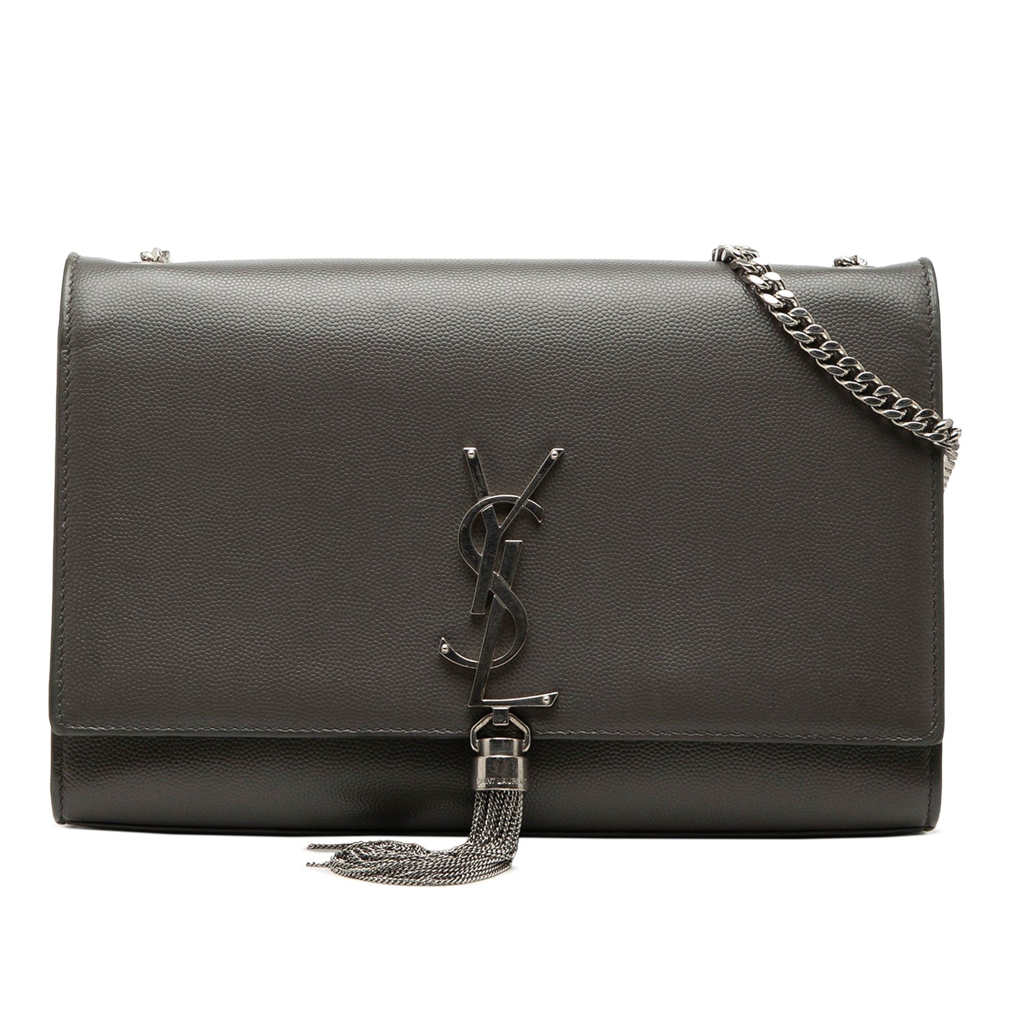 Saint Laurent Paris Medium Grain de Poudre Monogram Kate Tassel Crossbody Size ONE SIZE - 1 Thumbnail