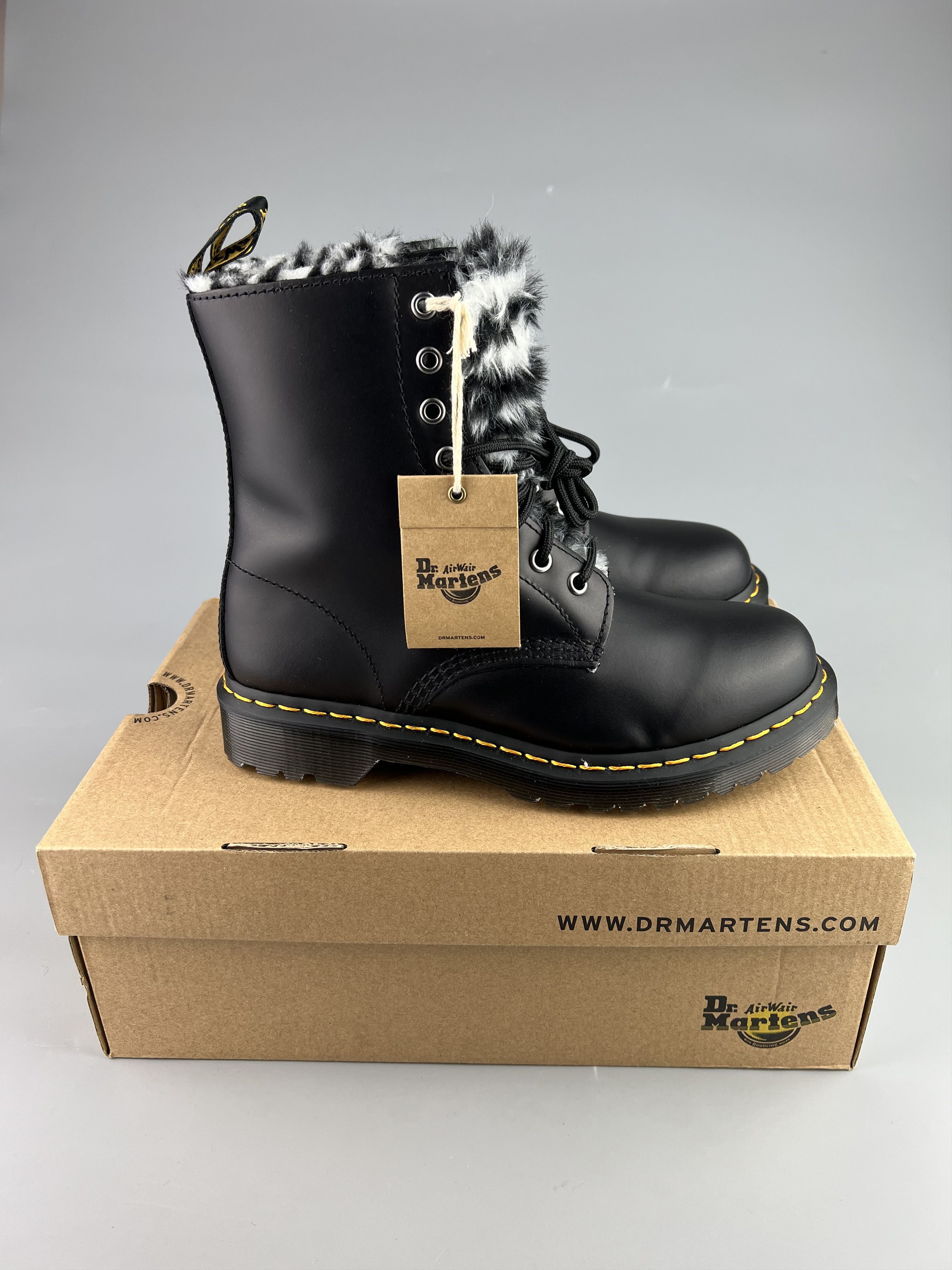 1460 Serena Womens Leopard Dr Martens Martens 1460 Serena Black