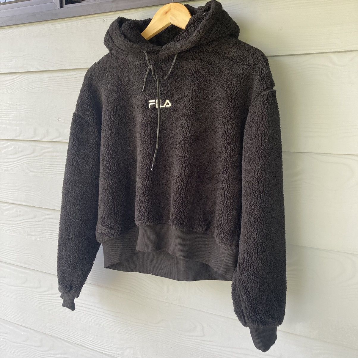 Fila Vintage Fila Crop Top Fleece Hoodie Size M / US 6-8 / IT 42-44 - 4 Thumbnail