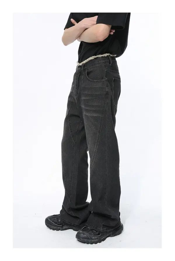 Japanese Brand Haseki x Kaoda Black Raw Waist Flared Jeans Size US 32 / EU 48 - 4 Thumbnail