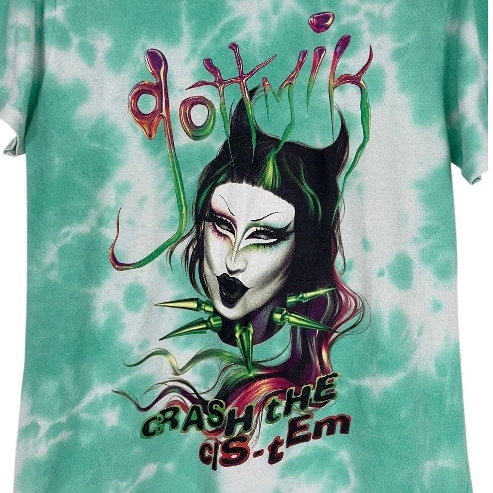 Other Gottmik Crash The Cis-tem Turquoise Tie Dye Graphic Tee Size XS / US 0-2 / IT 36-38 - 2 Thumbnail