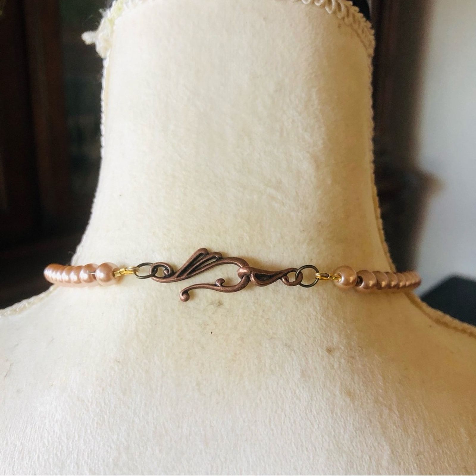 Handmade Handcrafted repurpose genuine quartz stone Pearl necklace Size ONE SIZE - 7 Thumbnail