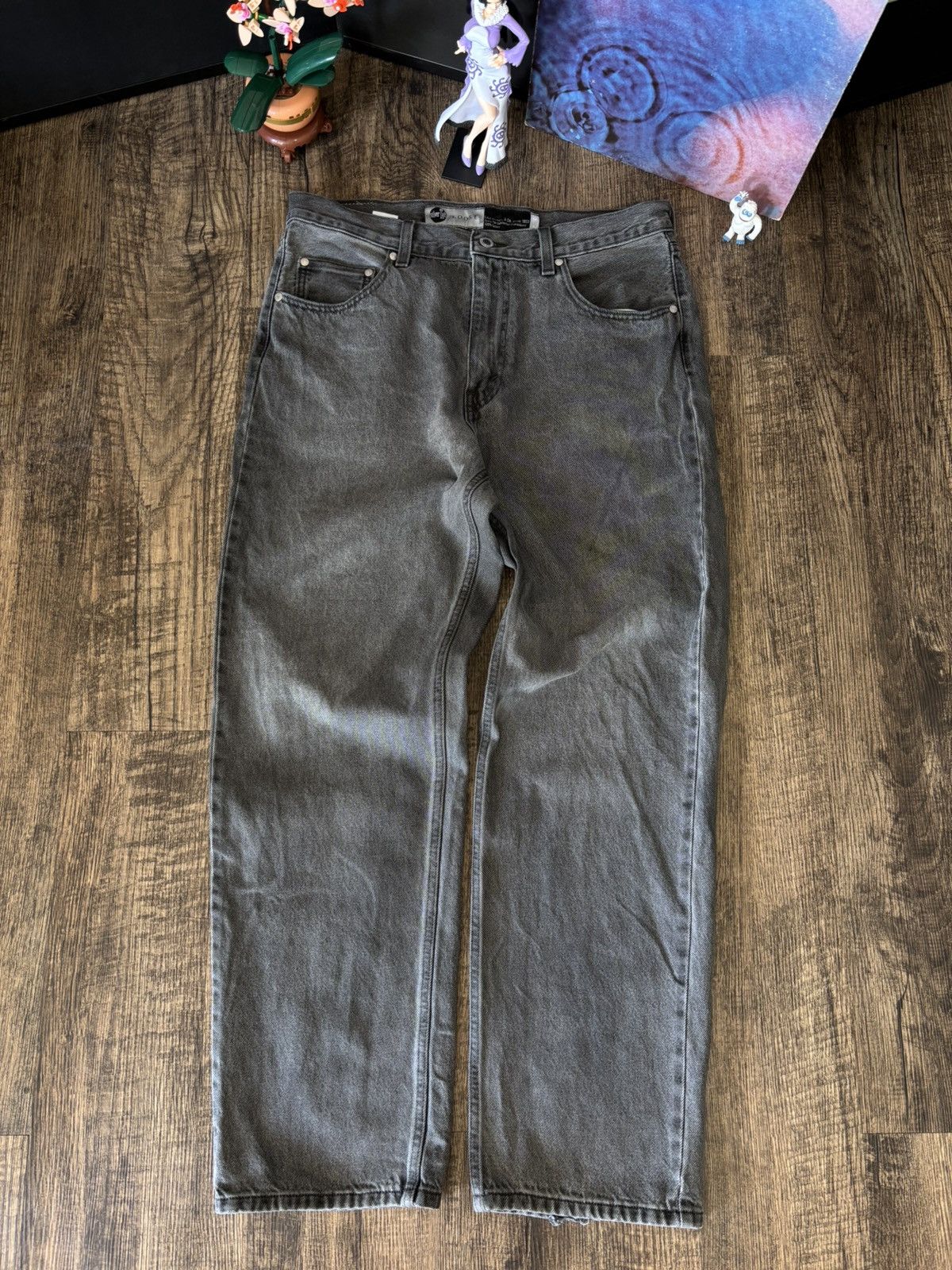 Levi's Vintage Clothing Y2k Levis Silver Tab 33x32 Loose Fit Black Denim Jeans Size US 33 - 2 Thumbnail