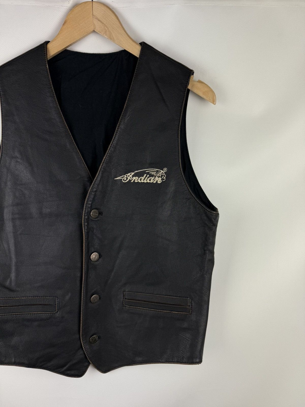 Indian Motorcycle Indian Motorcycle Vintage Men’s Leather Biker Vest Waistcoat Size US M / EU 48-50 / 2 - 3 Thumbnail