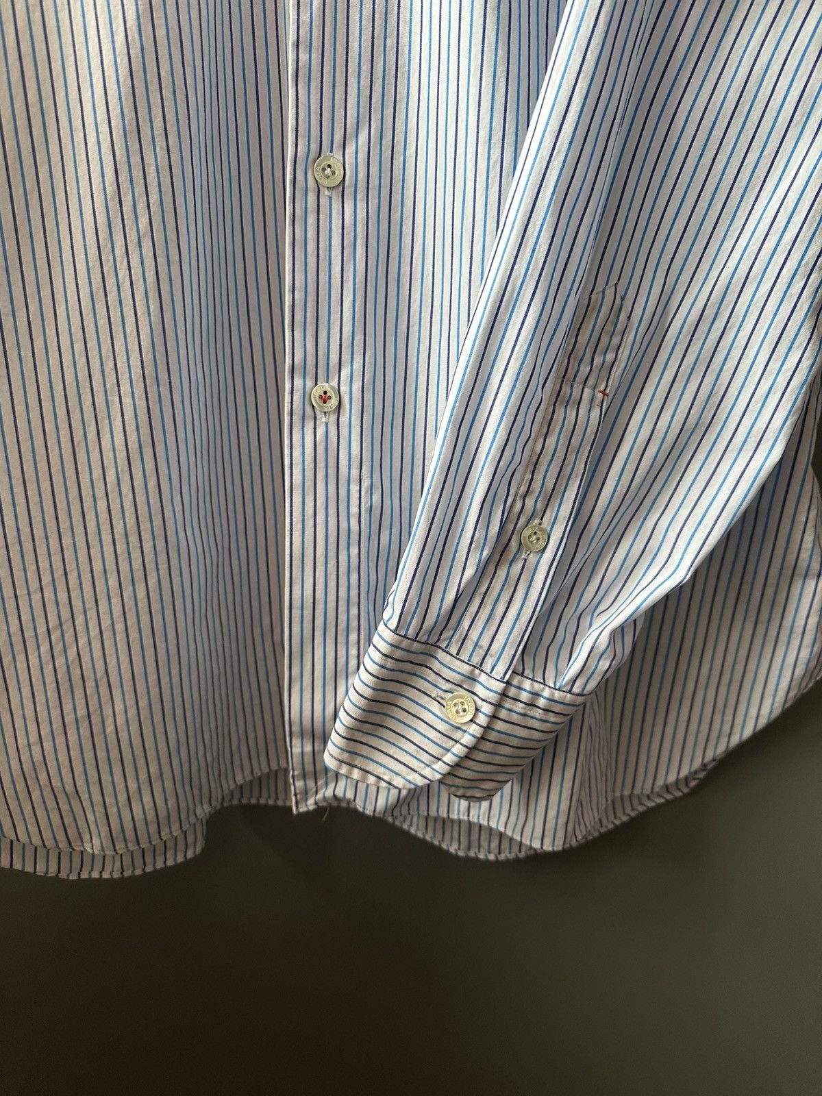 Isaia Napolii Isaia Napoli Striped Formal Cotton Dress Shirt Size 44/17.5 Size US XL / EU 56 / 4 - 6 Thumbnail