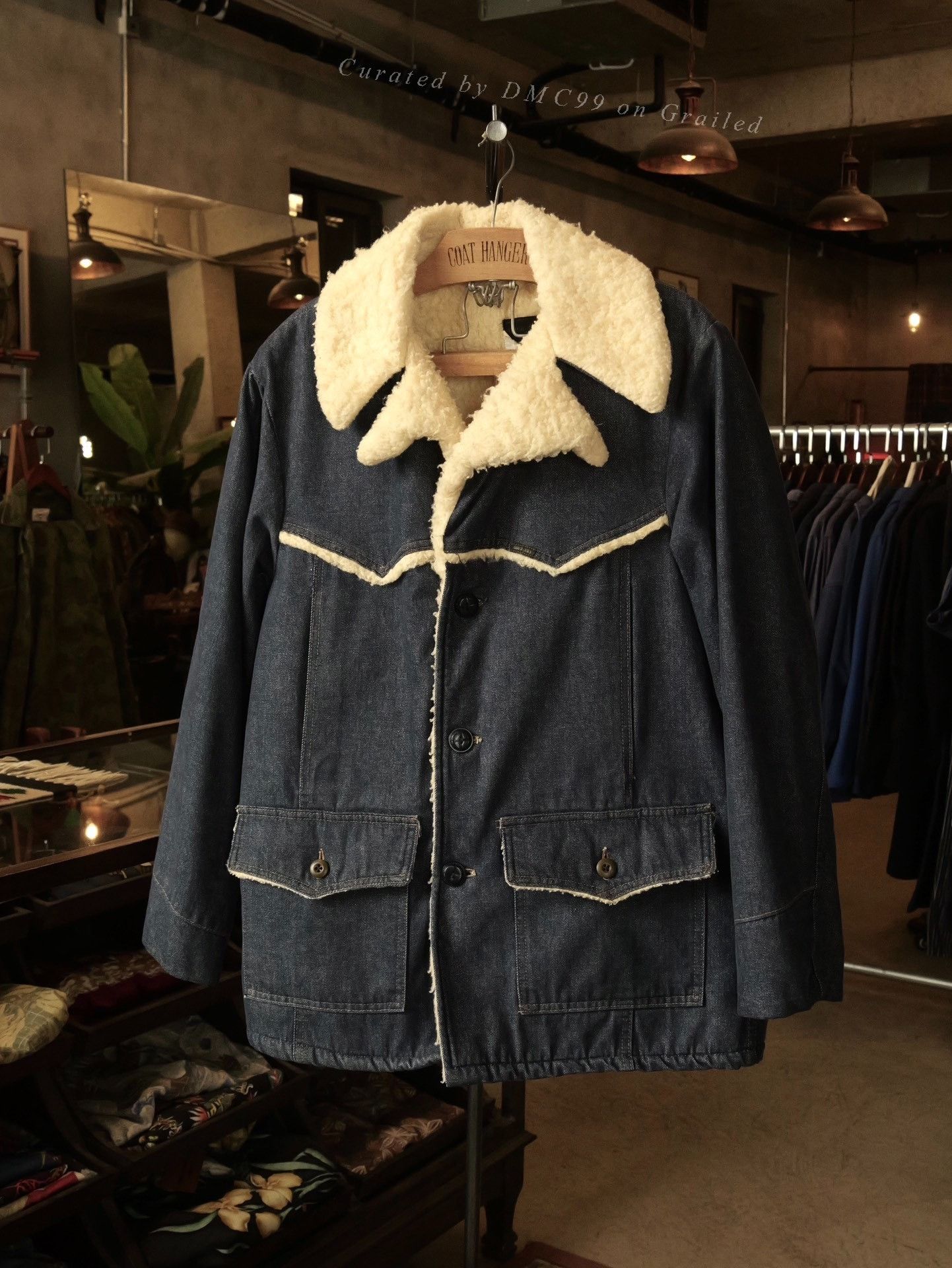 Sears 1970s Sears Denim Lapel Mid-Length Coat Size US XS / EU 42 / 0 - 1 Thumbnail