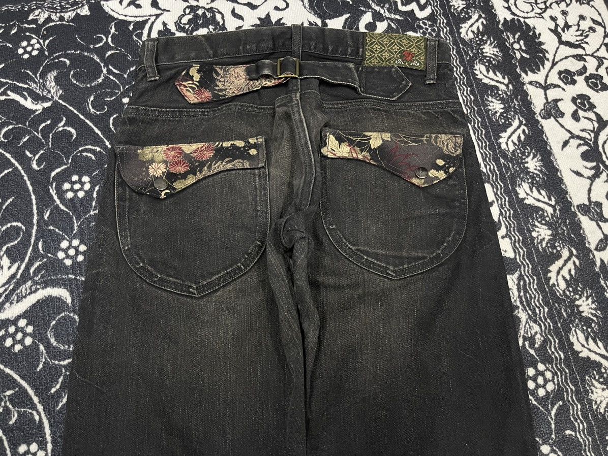 If Six Was Nine 90s KURA BUCKLEBACK DENIM JEANS DISTRESSED DESIGN Size US 29 - 17 Thumbnail