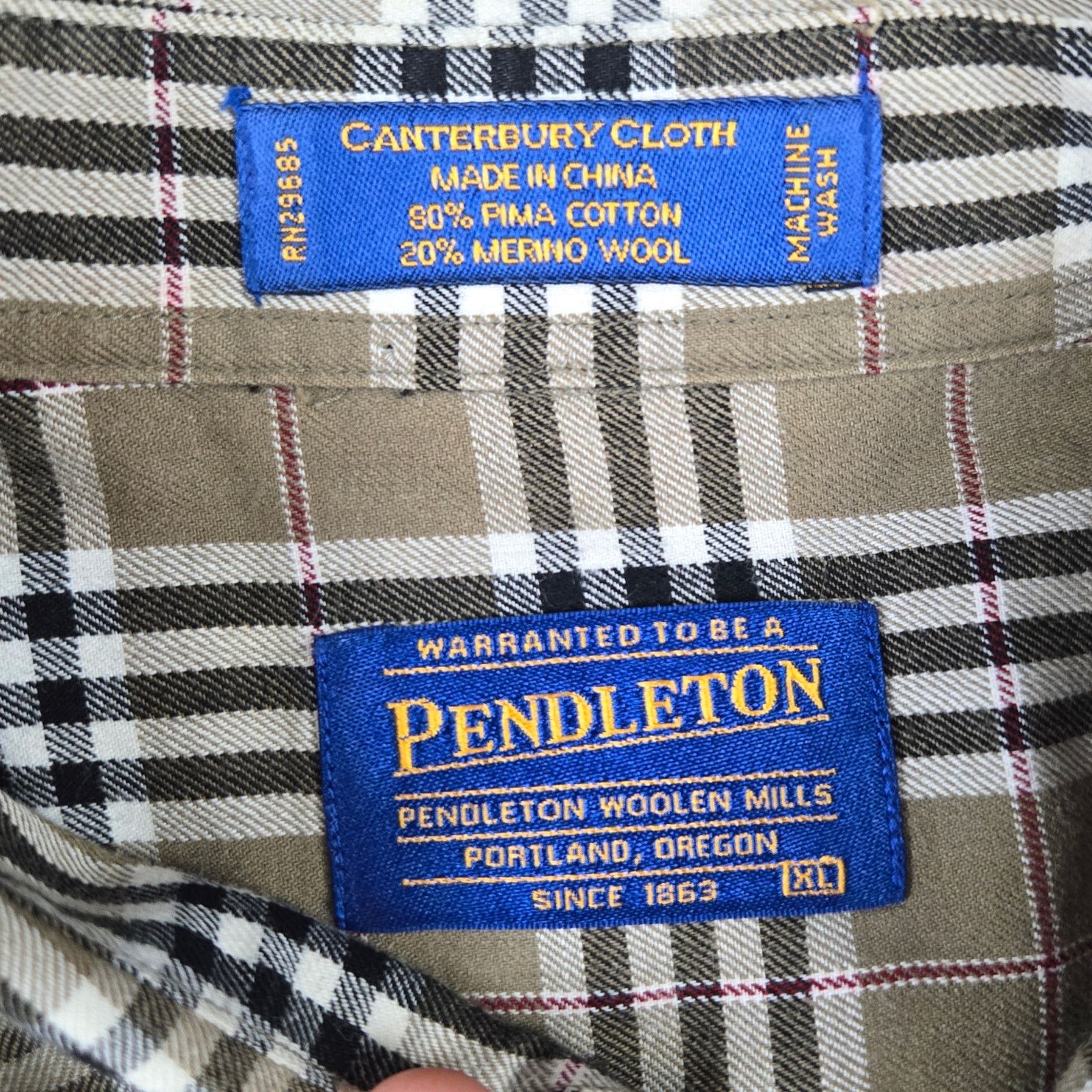 Pendleton Vintage Pendleton Canterbury Cloth Plaid Flannel Size XL Size US XL / EU 56 / 4 - 6 Thumbnail