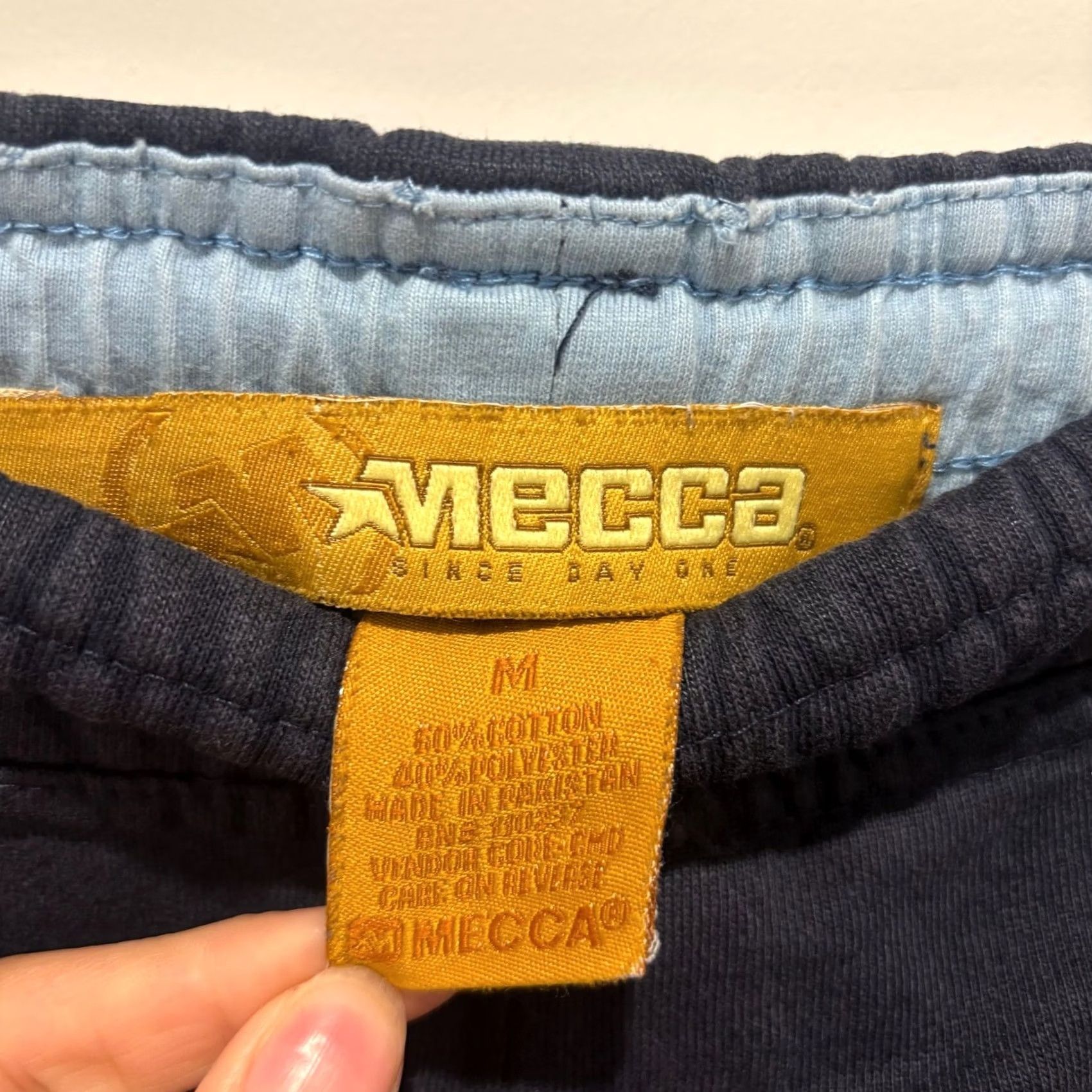 Vintage Mecca USA Mens Vintage Baggy Sweatpants Navy Blue Embroidered Logo Size Medium Size US 31 - 3 Thumbnail