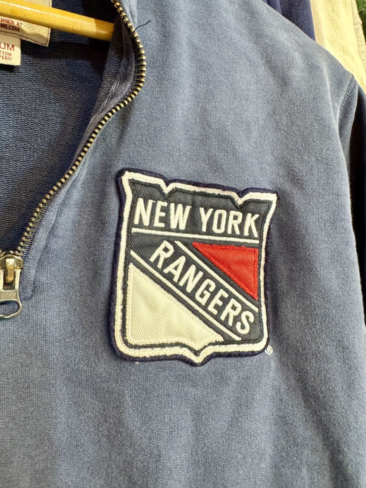 NHL × Vintage New York Rangers Vintage 3/4 Zip Sweater Sweatshirt Size US M / EU 48-50 / 2 - 7 Thumbnail