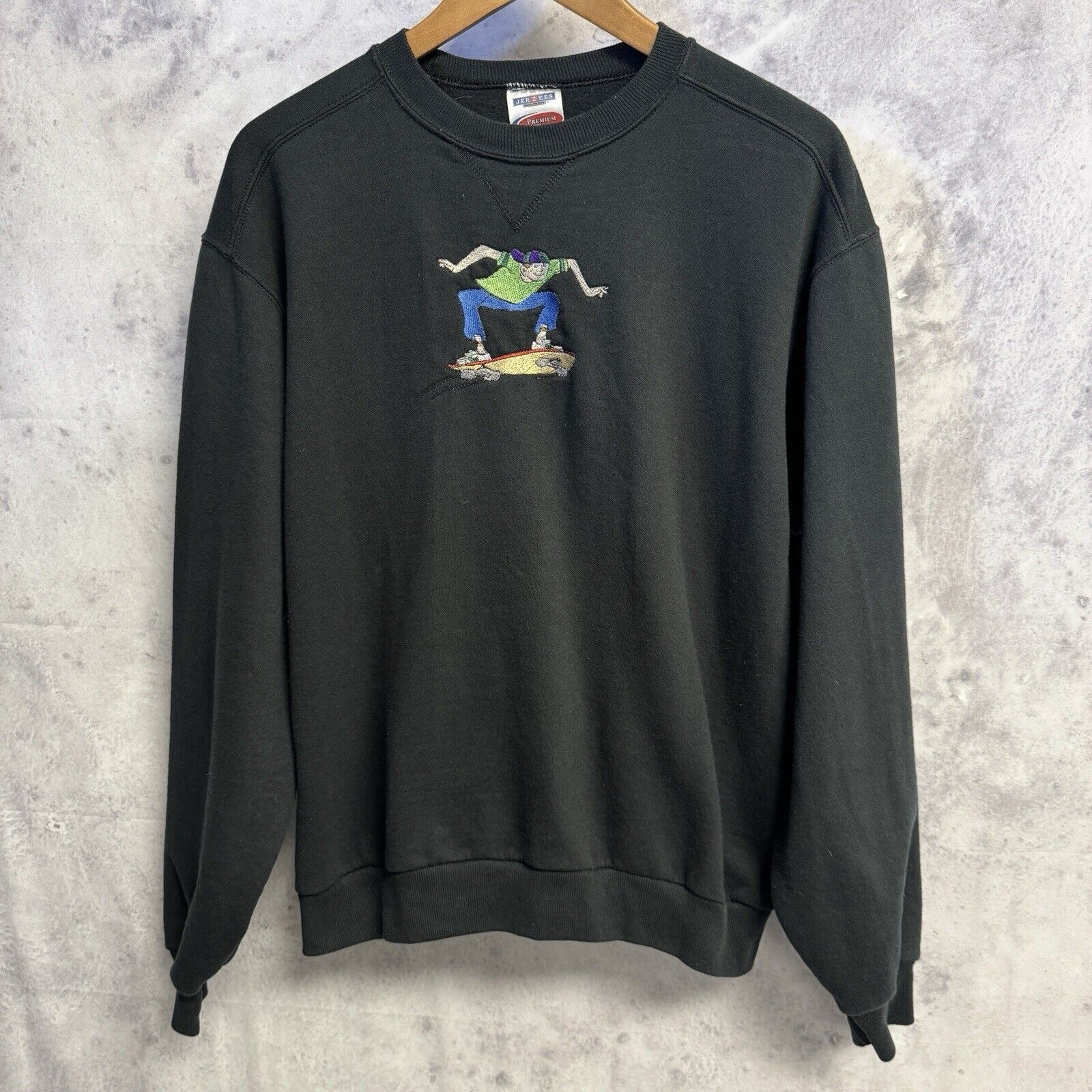 Vintage Vintage Skateboarding Sweatshirt Mens M Black Crew Neck Embr Size US M / EU 48-50 / 2 - 1 Thumbnail