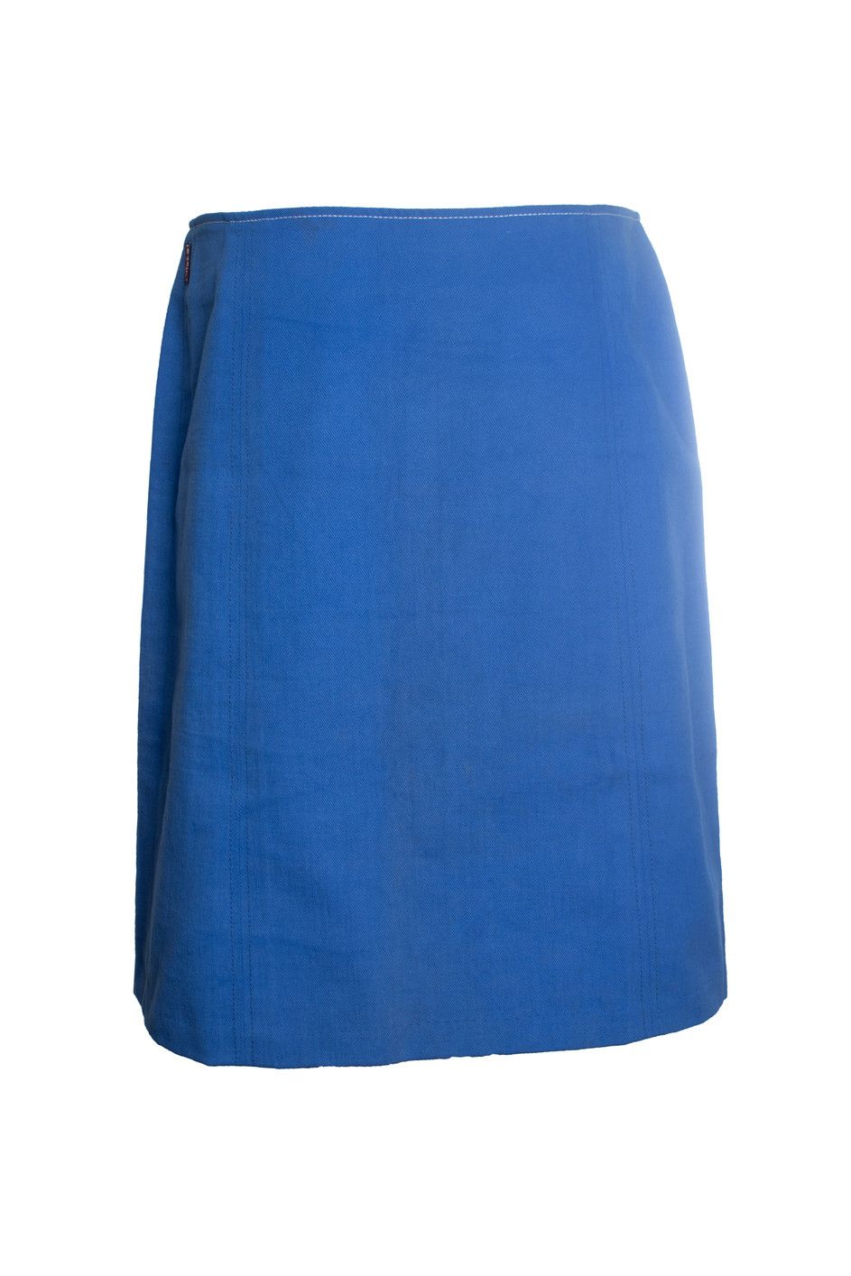 Celine Celine, blue cotton midi skirt with golden zippers Size 32" / US 10 / IT 46 - 4 Thumbnail
