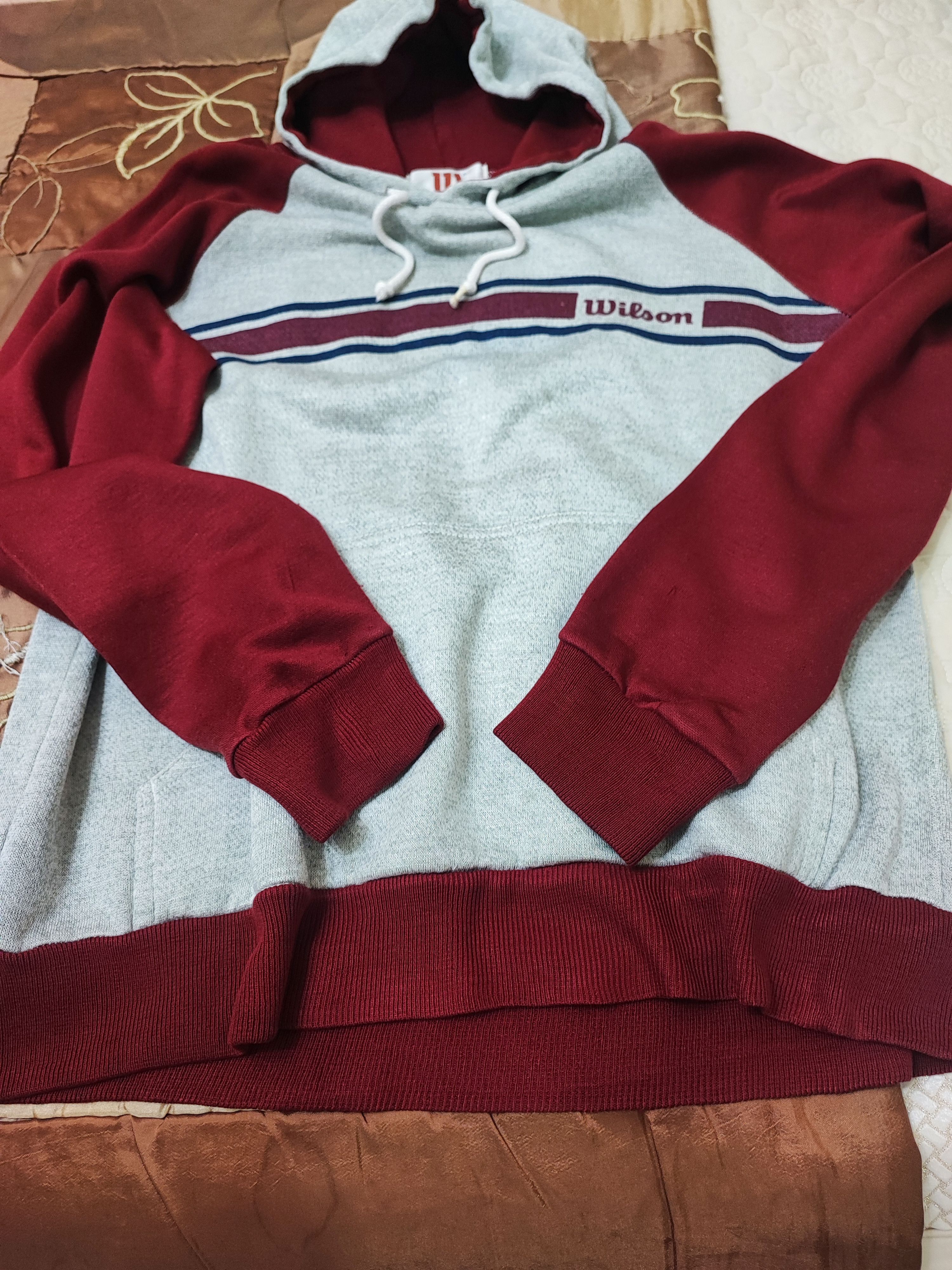 Vintage Rare! Vintage 80's Wilson Two Tone Raglan Hoodie Size US M / EU 48-50 / 2 - 6 Thumbnail