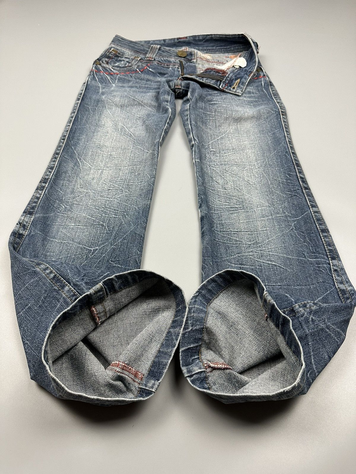 If Six Was Nine × Le Grande Bleu (L.G.B.) Japanese Style Embroidered Flared Jeans Size US 27 - 7 Thumbnail