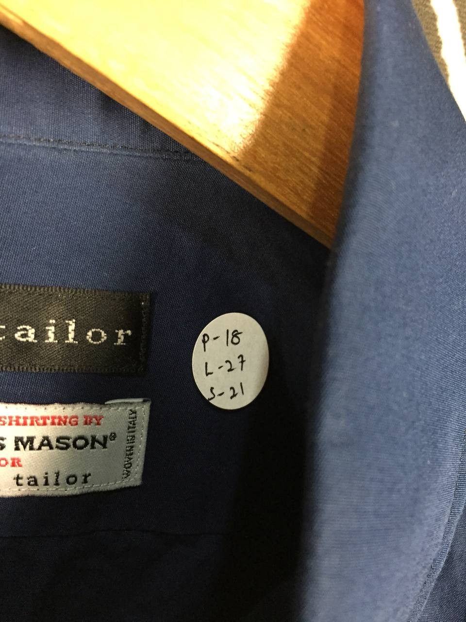 Japanese Brand Azabu Tailor x Thomas Mason Navy Blue Button-Down Shirt Size US S / EU 44-46 / 1 - 11 Thumbnail