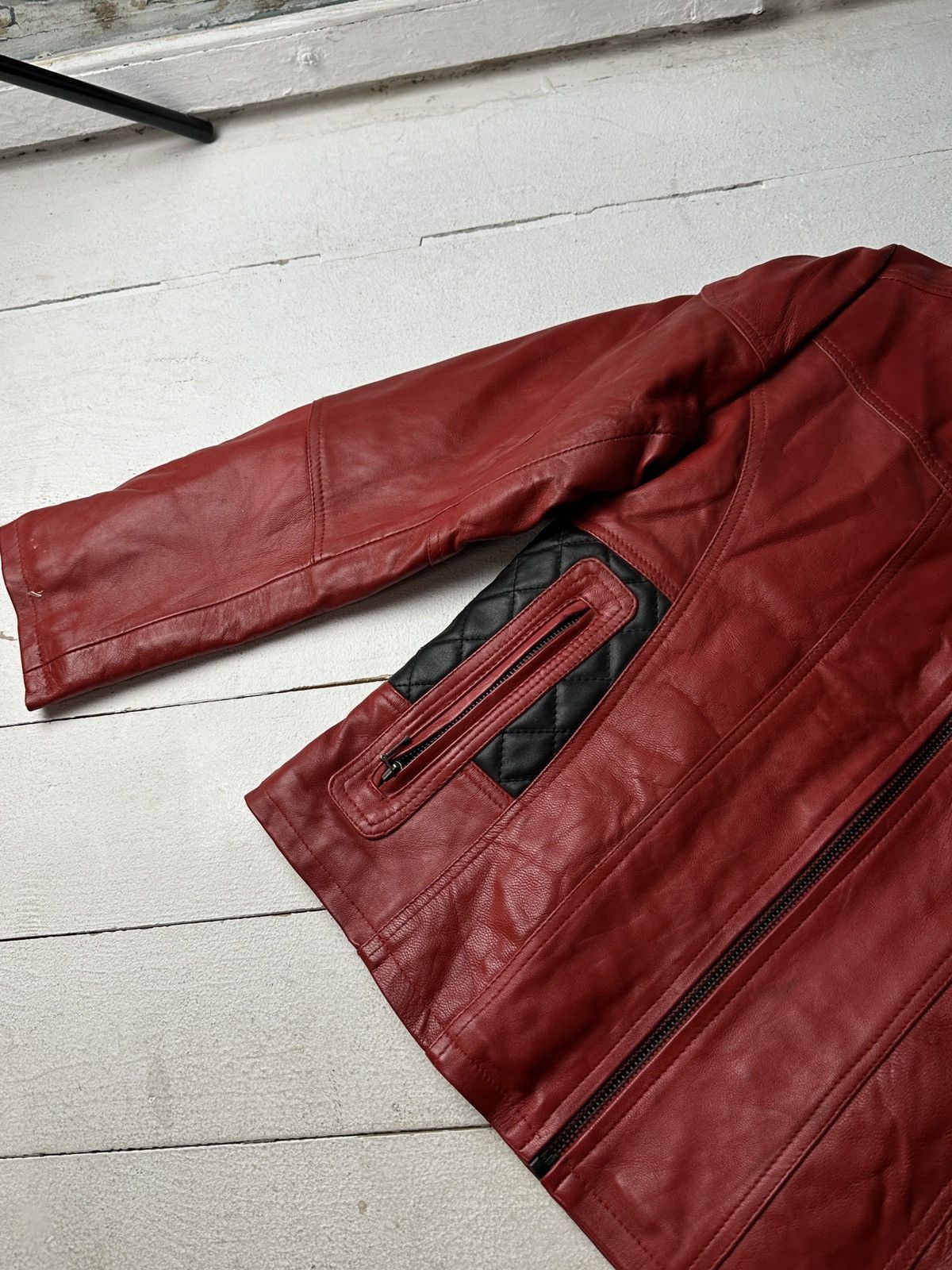 Other 🚨Y2K RICK OWENS TYPE DIRTY SLIM FIT ZIP LEATHER JACKET Size M / US 6-8 / IT 42-44 - 3 Thumbnail