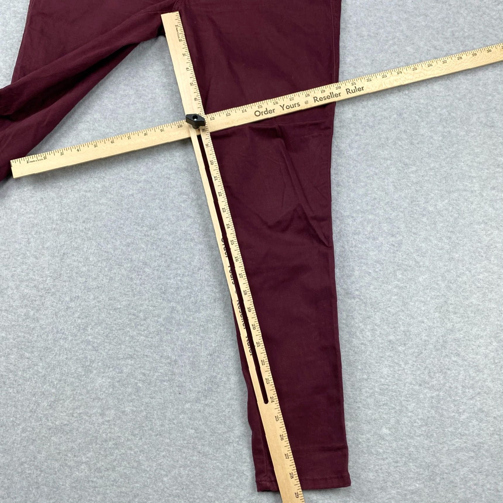 Vintage Seven7 Pants Womens 12 Maroon High Rise Skinny Stretch Pockets Size 34" / US 12 / IT 48 - 7 Thumbnail