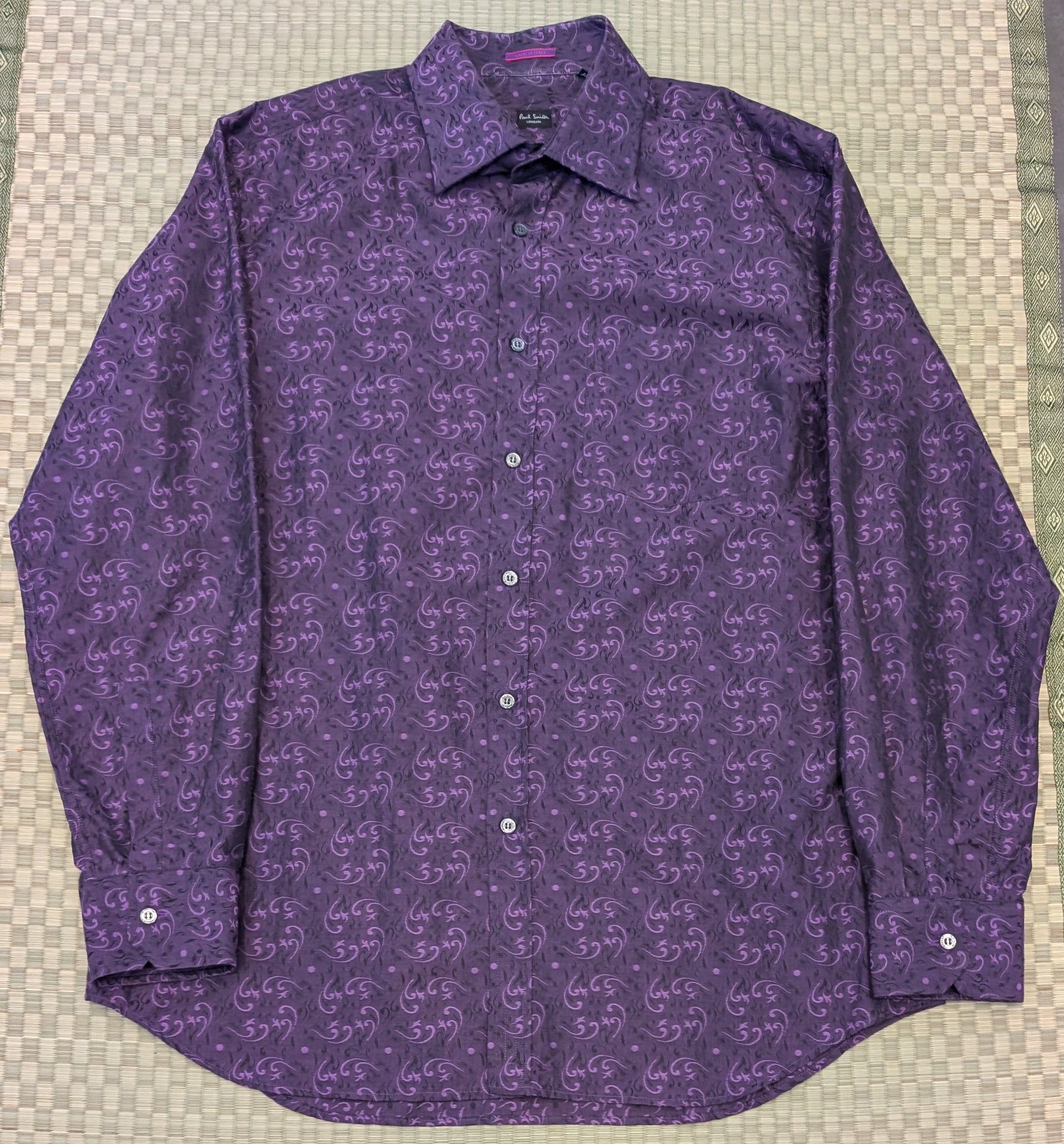 Paul Smith Paul Smith Purple Swirl Pattern Dress Shirt Size 16.5 / 42 Size US L / EU 52-54 / 3 - 1 Thumbnail