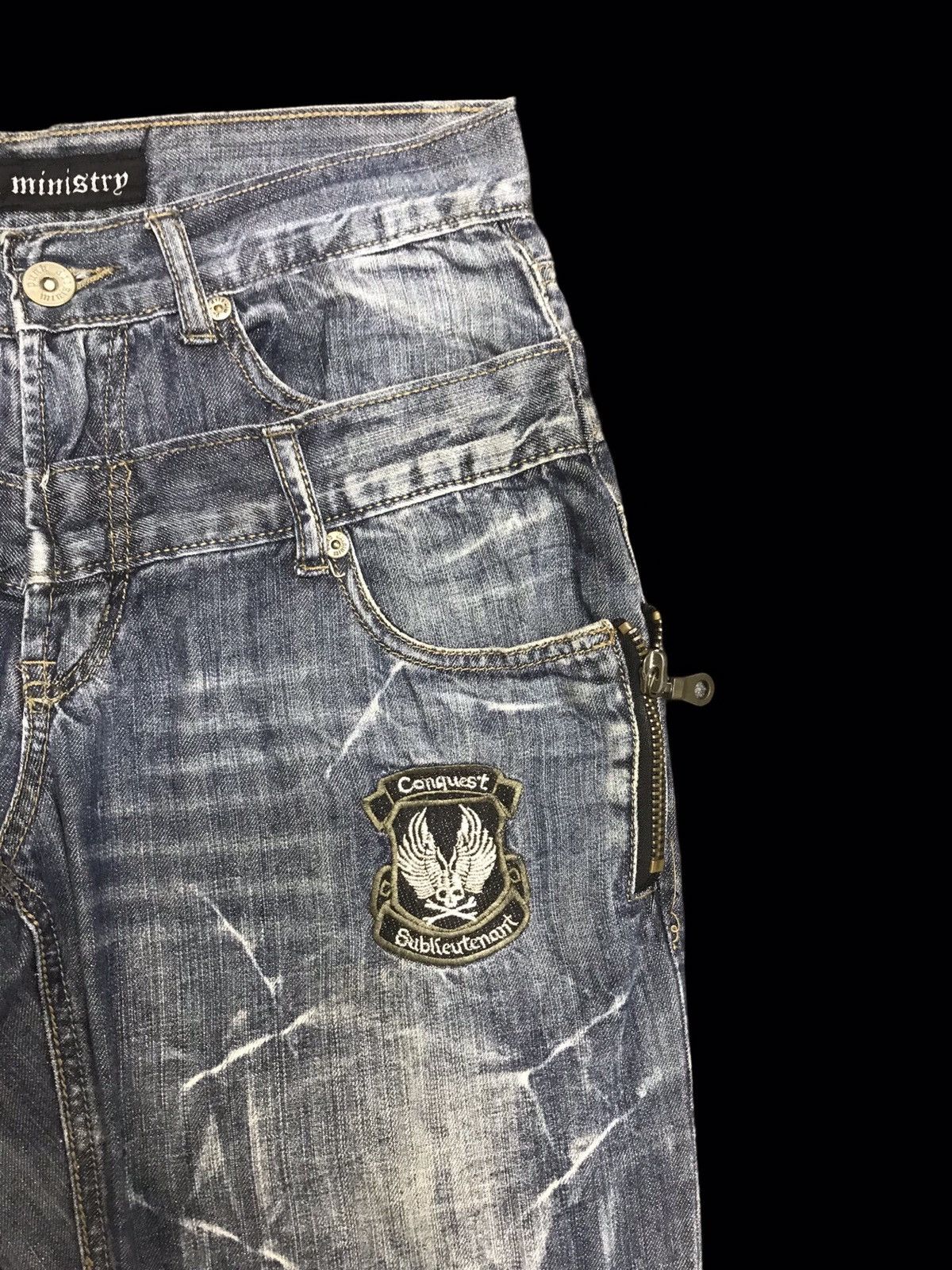 Seditionaries 💥DOUBLE WAIST💥PUNK MINSTRY DOUBLE WAIST LIGHT DENIM F324 Size US 32 / EU 48 - 4 Thumbnail