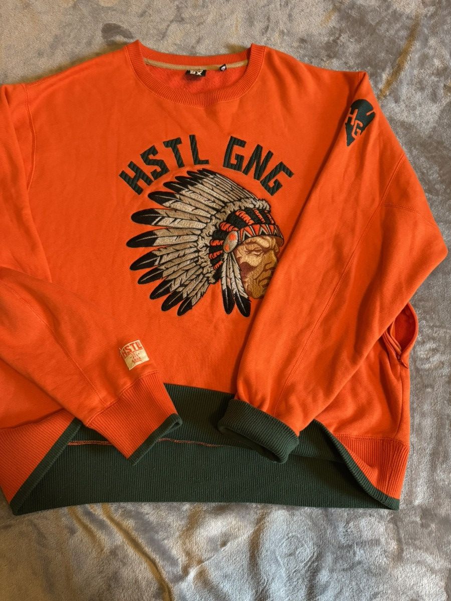 Other Hustle Gang Chief Sweatshirt 2X Orange Embroidered Native Size US XXL / EU 58 / 5 - 9 Thumbnail