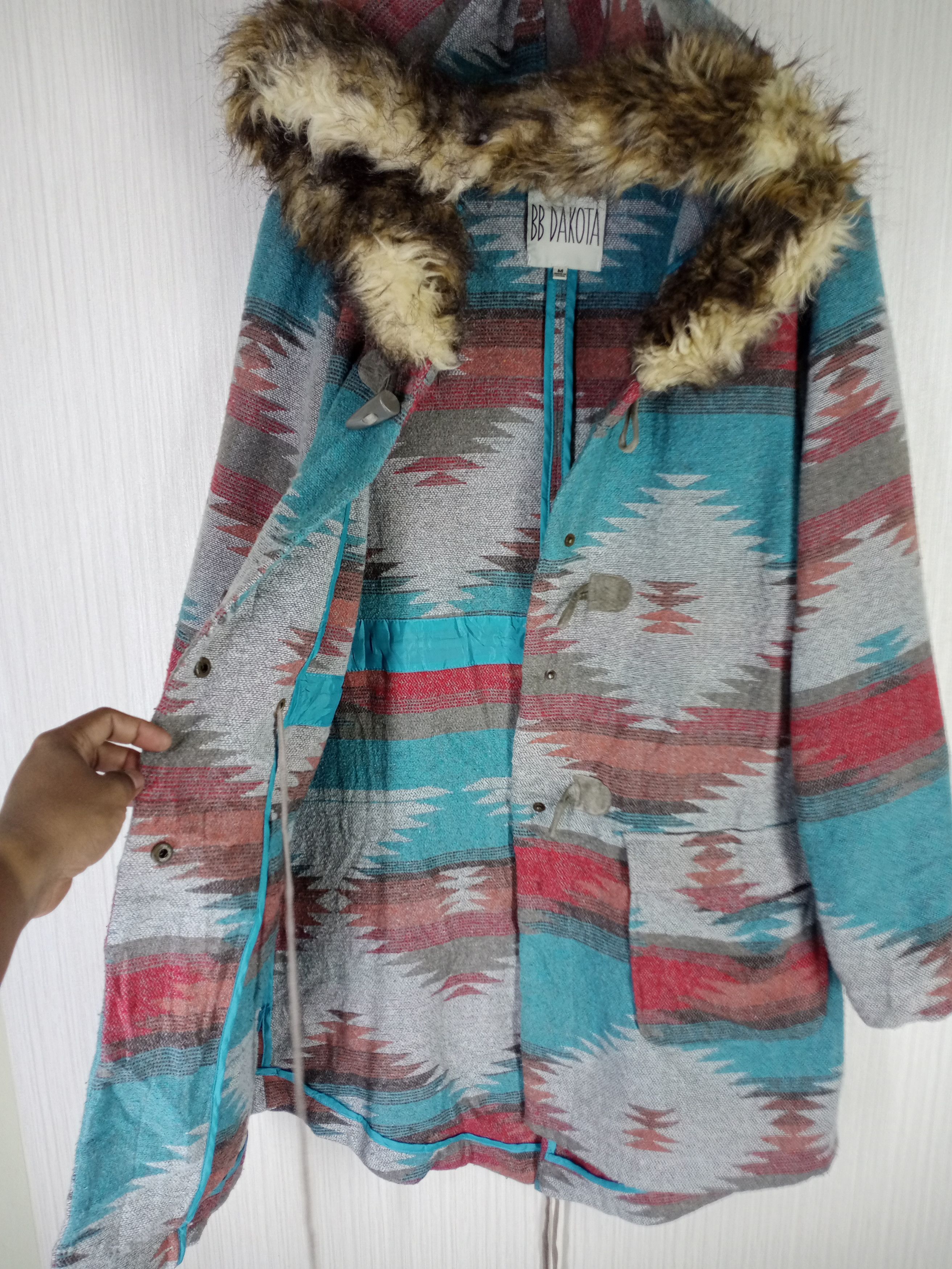 Dakota Grizzly Rare Vintage BB Dakota Navajo Hoodie Long Jacket Size US S / EU 44-46 / 1 - 3 Thumbnail