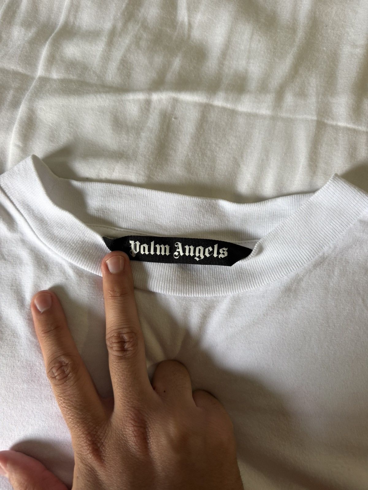 Palm Angels Palm Angels White Red Spray Logo Tee Size US M / EU 48-50 / 2 - 2 Thumbnail