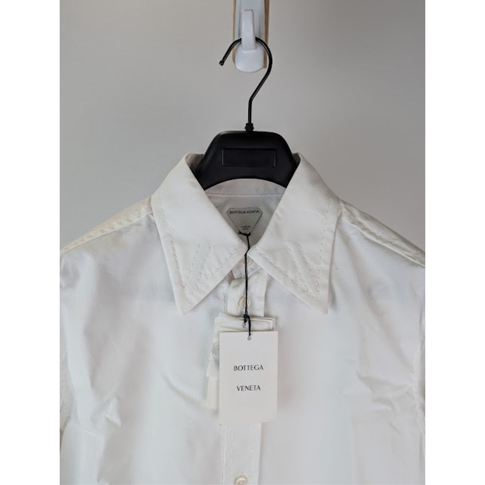 Bottega Veneta o1rshd1 Compact Cotton Canvas Shirt in White Size US M / EU 48-50 / 2 - 7 Thumbnail