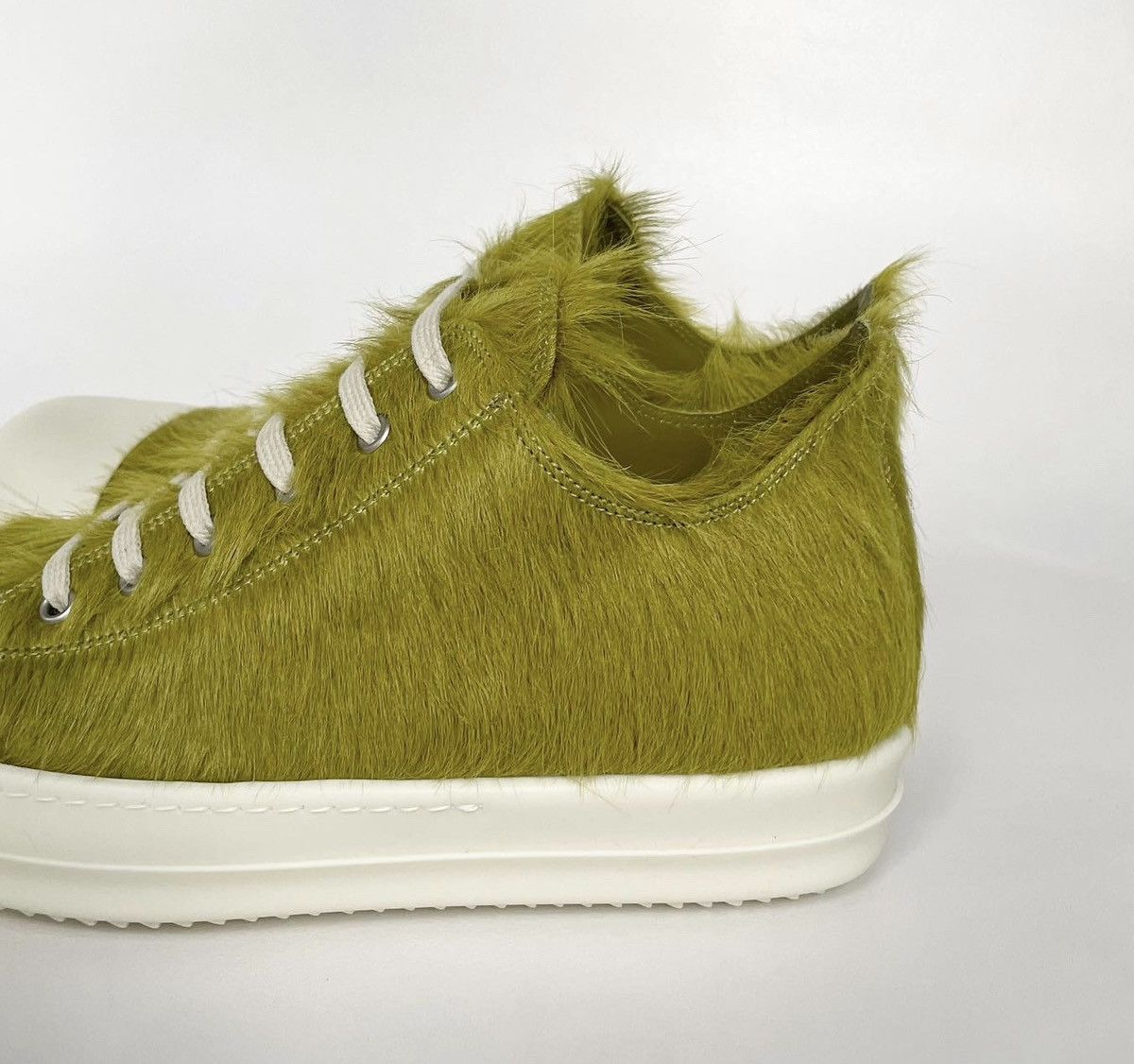 Rick Owens A/W 23 Acid Green Pony Hair Ramones Size US 10 / EU 43 - 5 Thumbnail