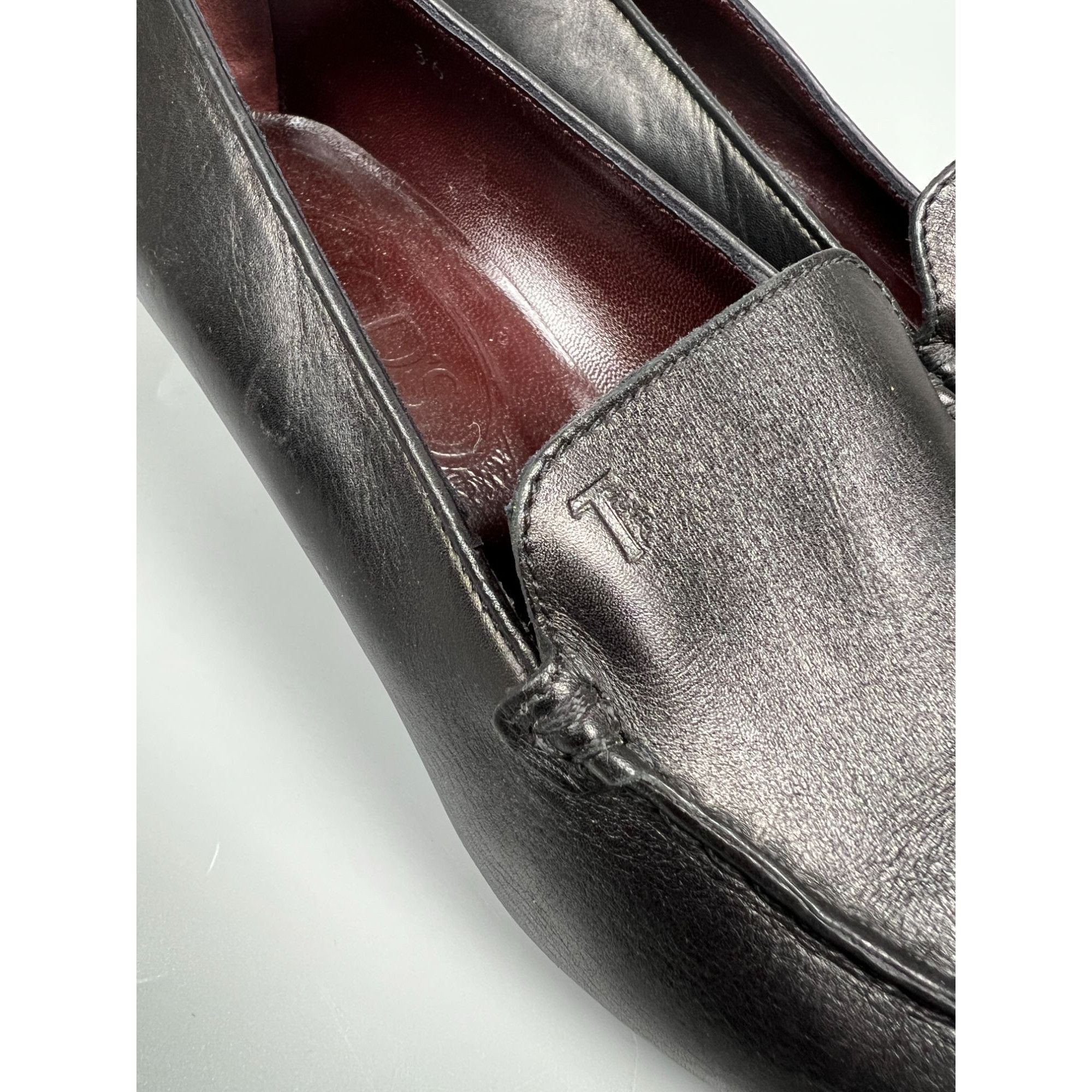 Tod's Tod’s Pointed Toe Kitten Heel Leather Pumps (Y01030) Size US 6 / IT 36 - 3 Thumbnail