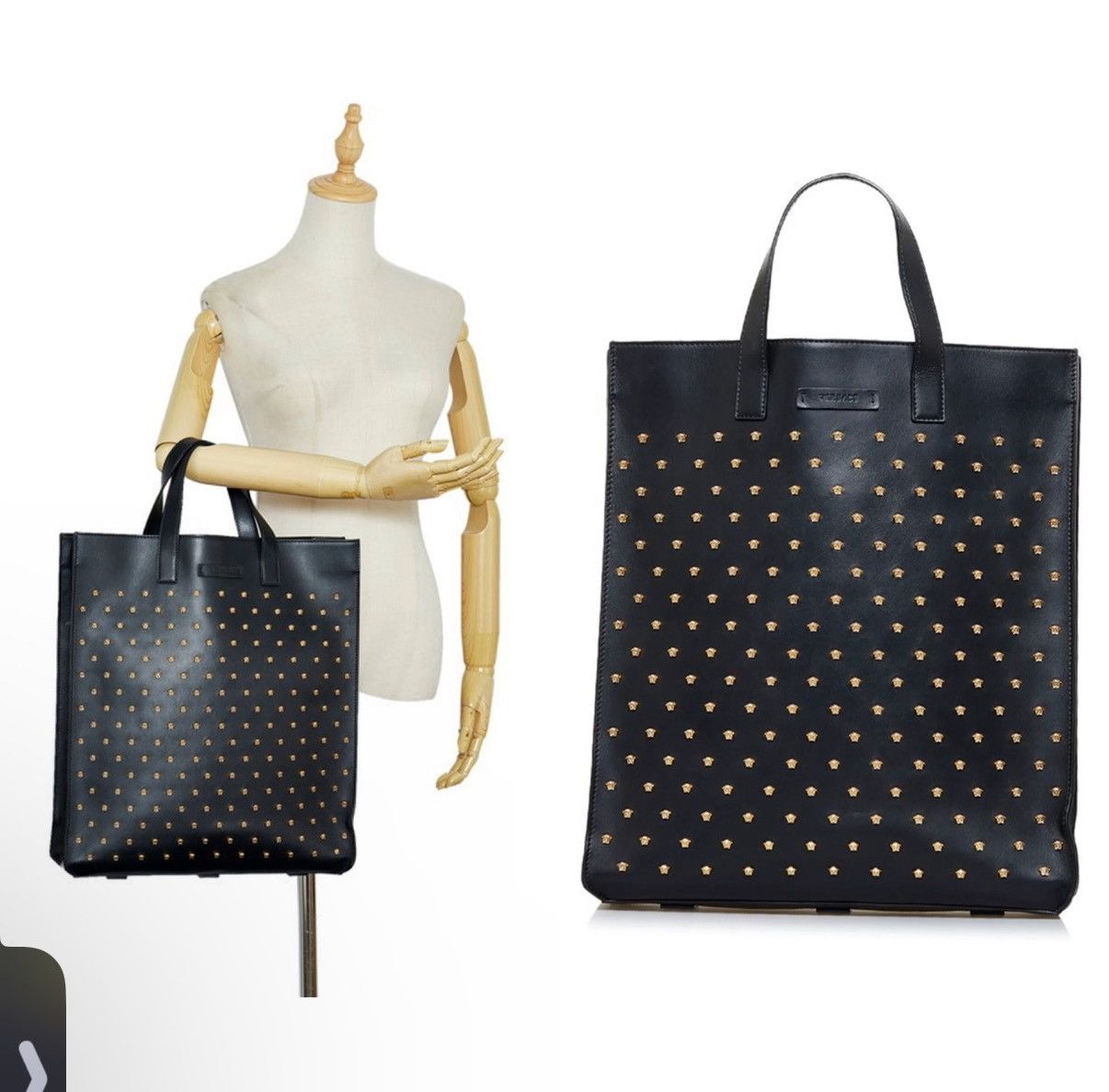Versace VERSACE Medusa Stud leather tote bag LRG 2 Handled Purse Size ONE SIZE - 1 Thumbnail