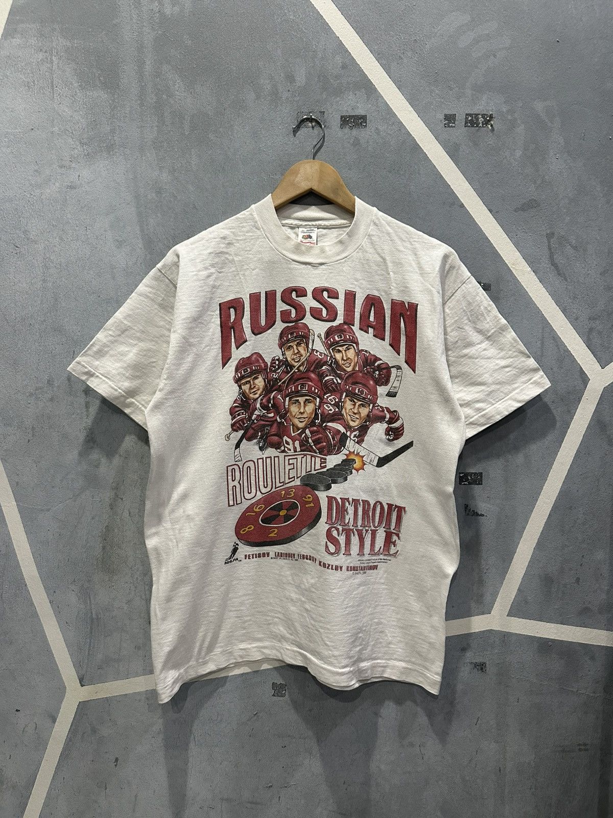 Vintage NHL Russian Roulette Detroit Style T-shirt
