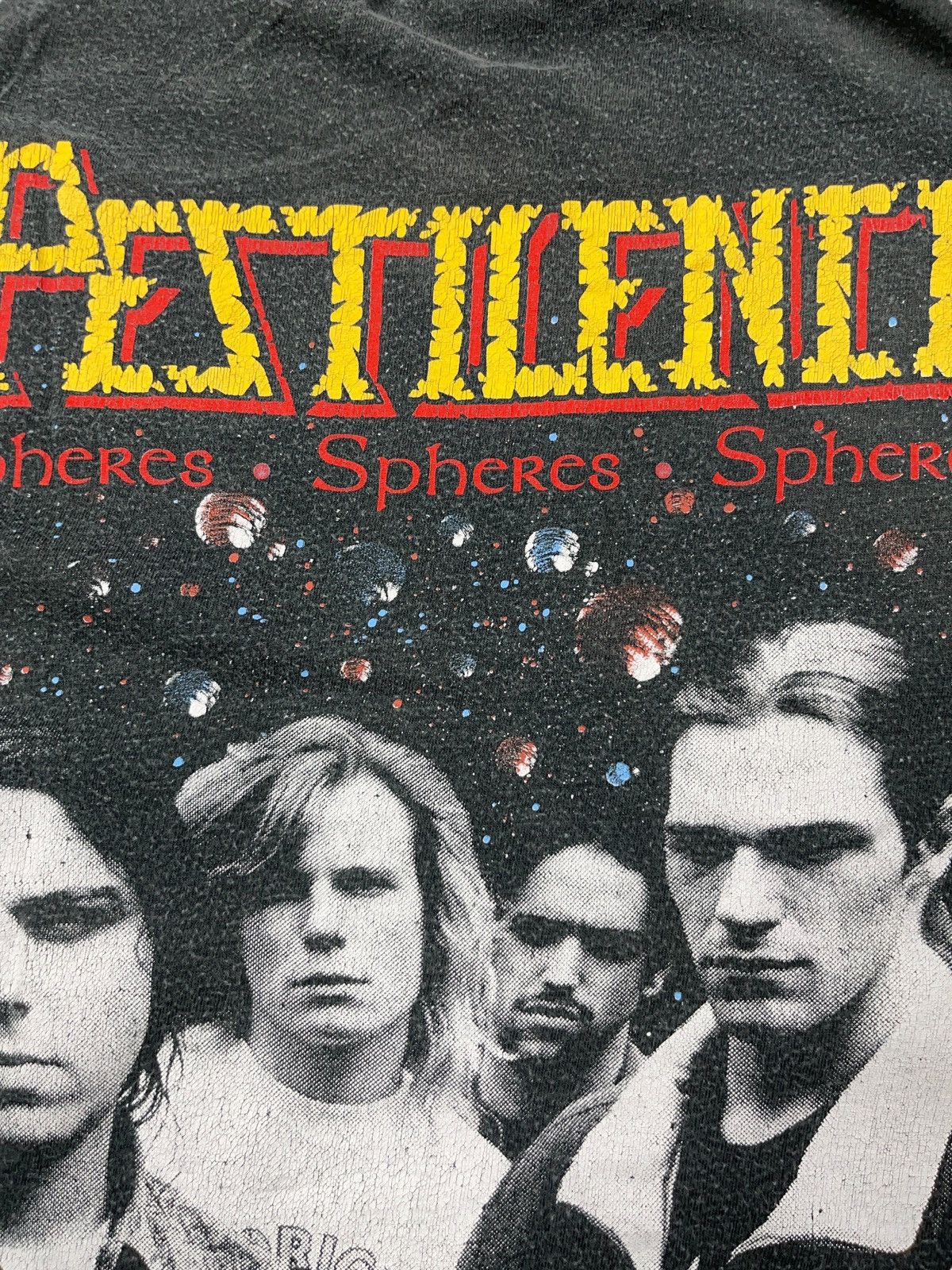 Band Tees Vintage 1993 Pestilence Spheres Band T-shirt Blue Grape Rare Size US L / EU 52-54 / 3 - 12 Thumbnail
