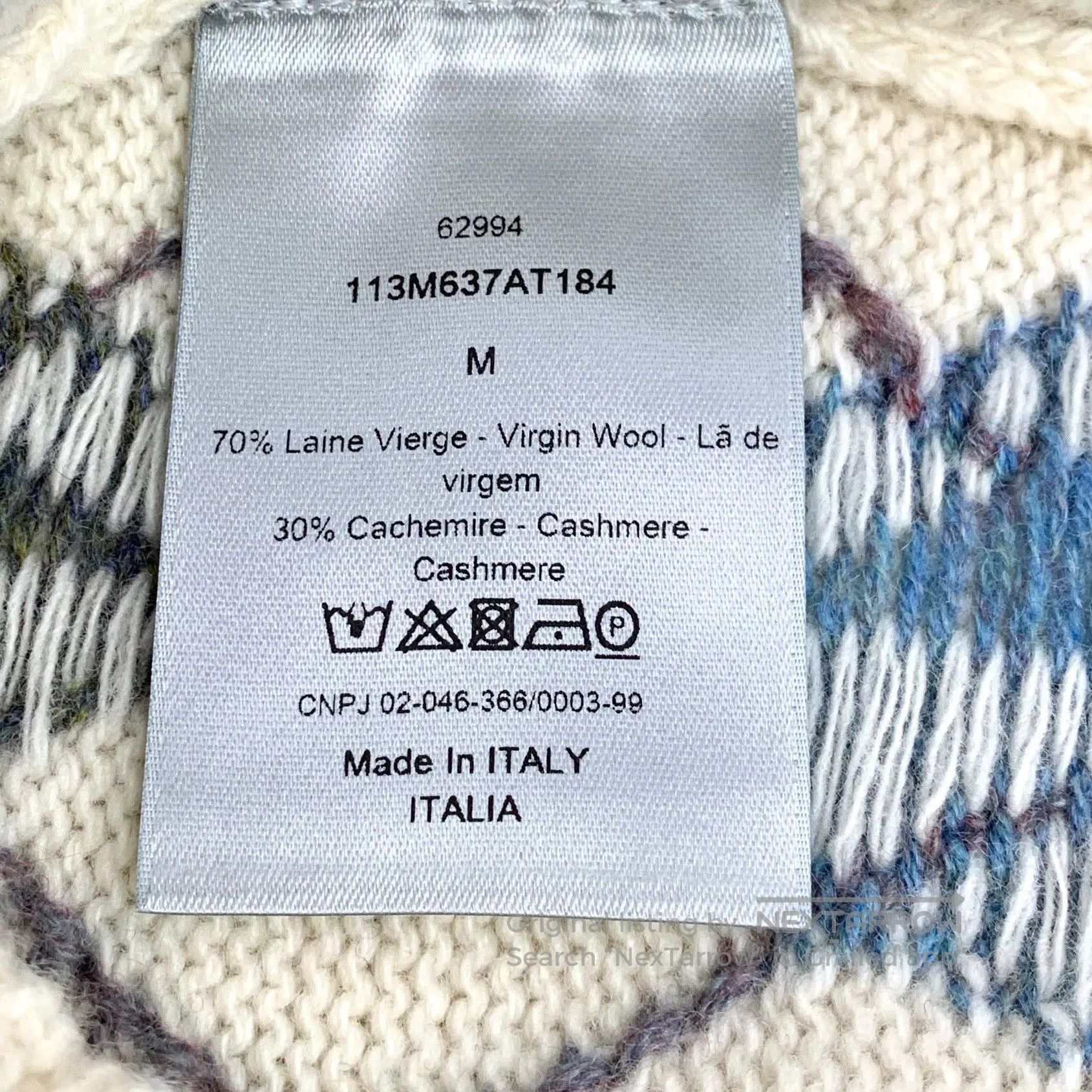 dior color-blocked wool knit pullover sweater.
