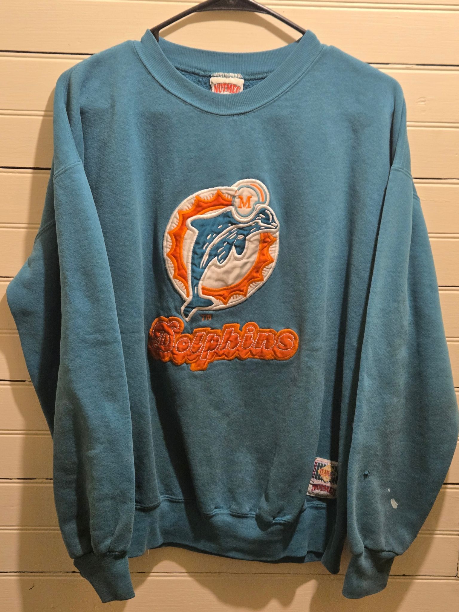 NFL Vintage Nutmeg Dolphins Sweatshirt Men's L Teal Miami Size US L / EU 52-54 / 3 - 1 Thumbnail