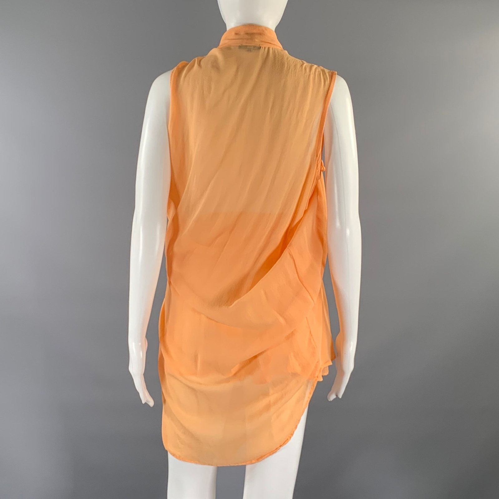 Ann Demeulemeester ANN DEMEULEMEESTER Size M Peach Draped Sleeveless Shirt Size M / US 6-8 / IT 42-44 - 3 Thumbnail
