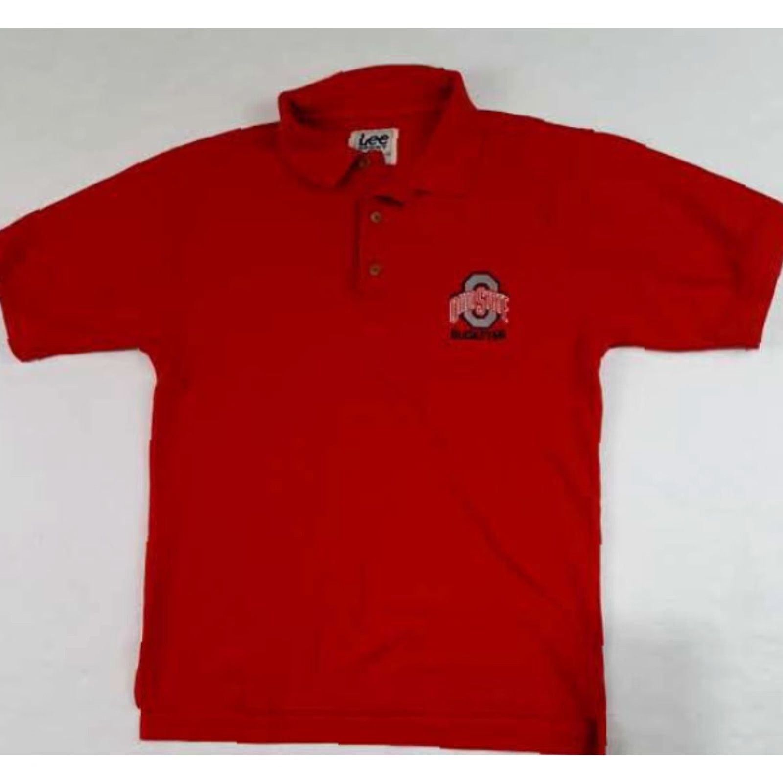 Vintage Lee Sport Ohio State Buckeyes Polo Shirt Golf 1/4 Button Short Sleeve Red Medium Mens Sports Card Knit Size US M / EU 48-50 / 2 - 2 Thumbnail
