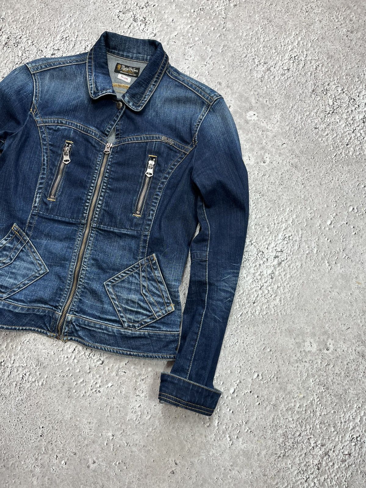 Replay Replay Blue Jeans Deluxe Denim Jacket S Fitted Zip Vintage Size S / US 4 / IT 40 - 2 Thumbnail