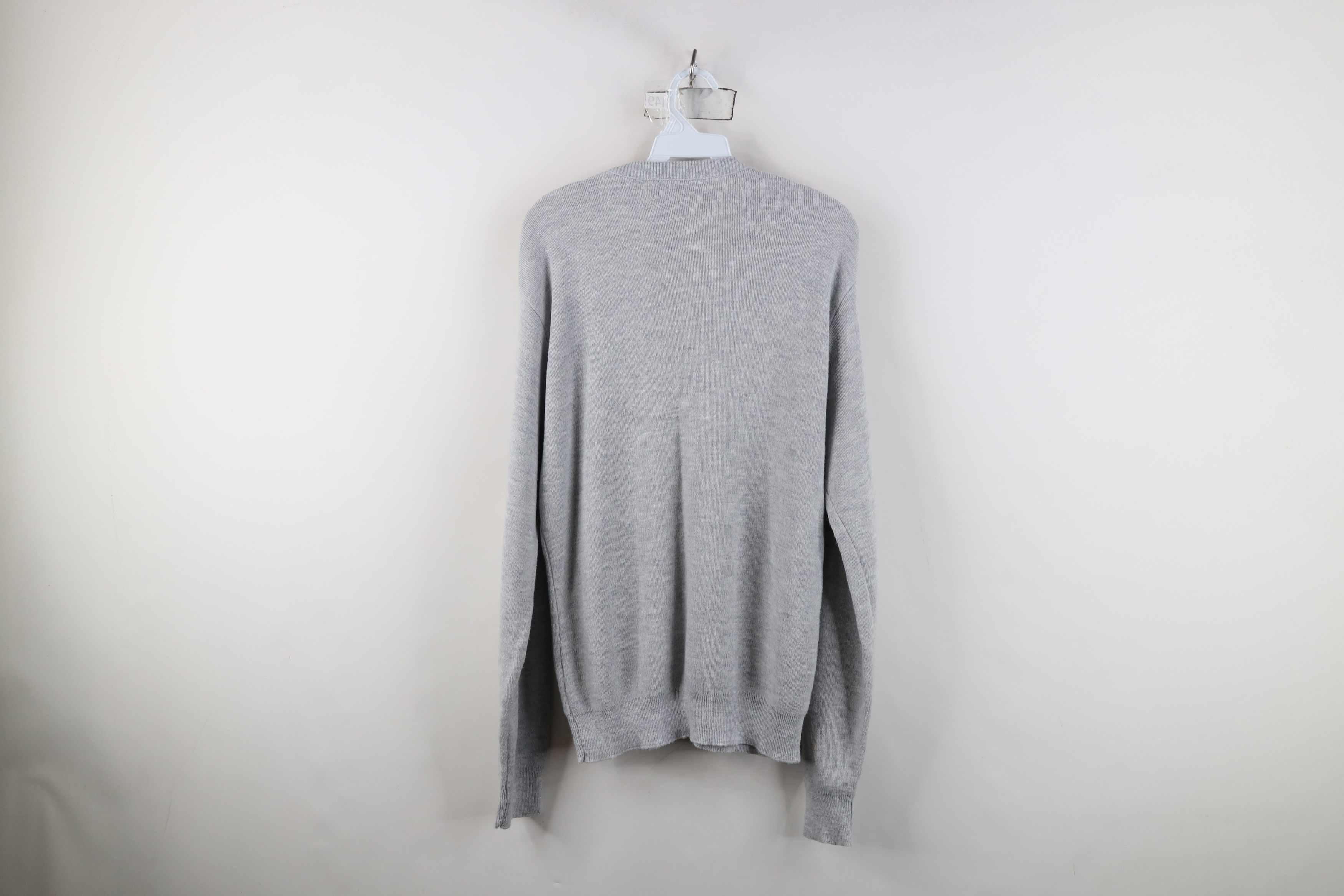 Vintage Vintage 70s Streetwear Knit V-Neck Sweater Heather Gray USA Size US XL / EU 56 / 4 - 8 Thumbnail