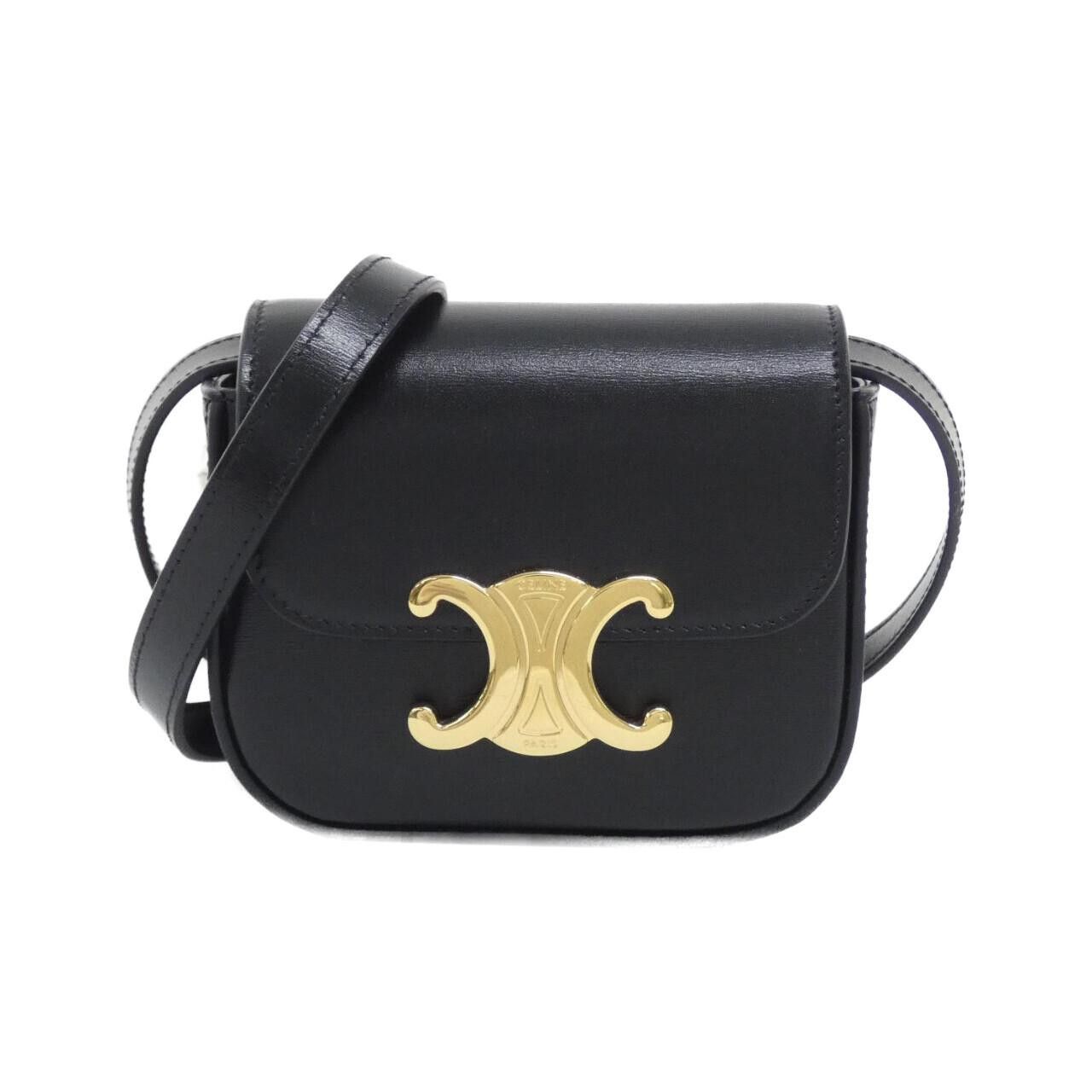 Celine Celine Mini Claude Calfskin Shoulder Bag Leather Shoulder Bag 10I513Dpv Duty Free For Usa in Black, Women's