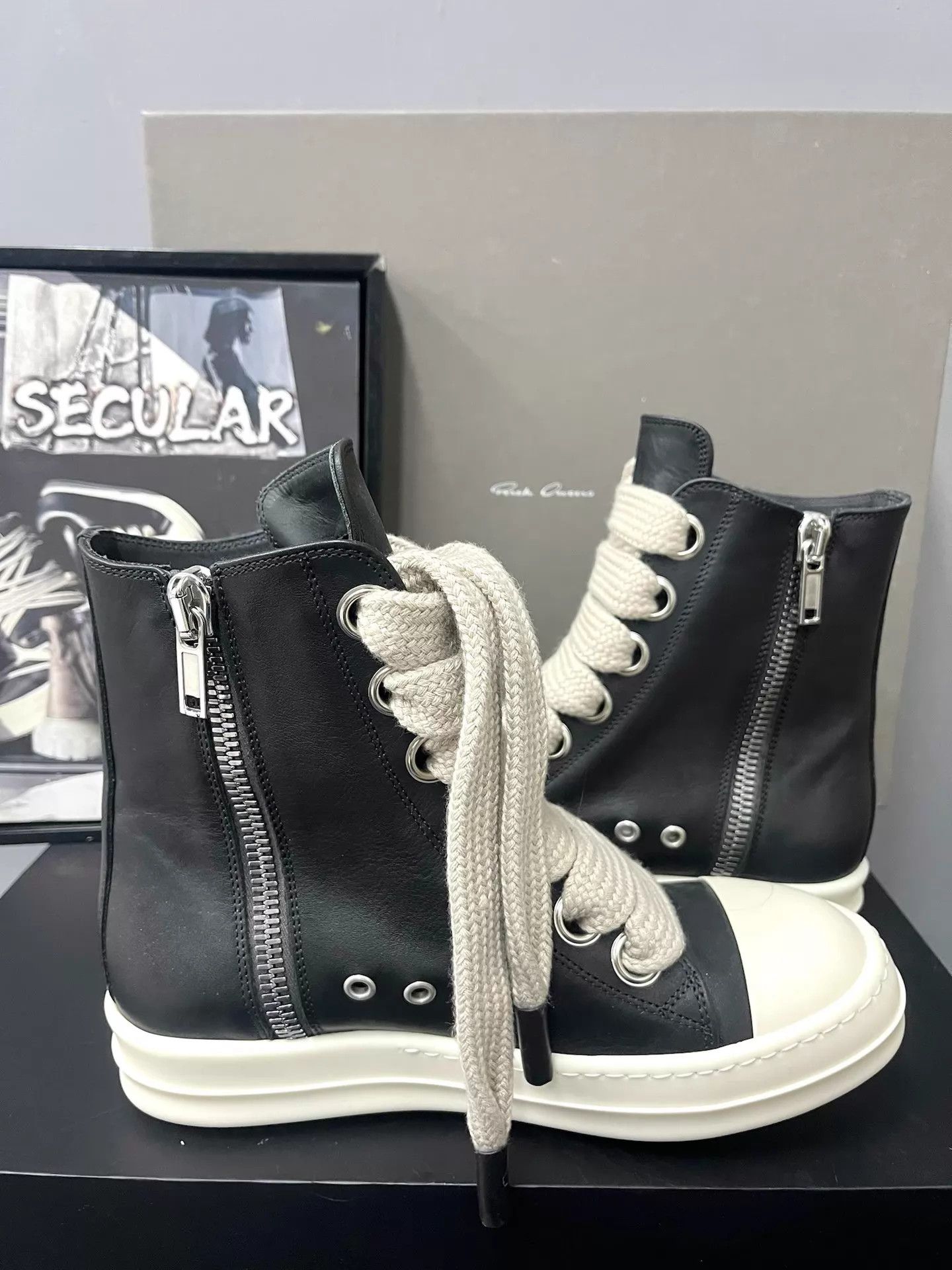 Rick Owens Rick Owens 24FW Mainline Jumbo-Lace High-Top Sneakers K34 Size US 7 / EU 40 - 6 Thumbnail