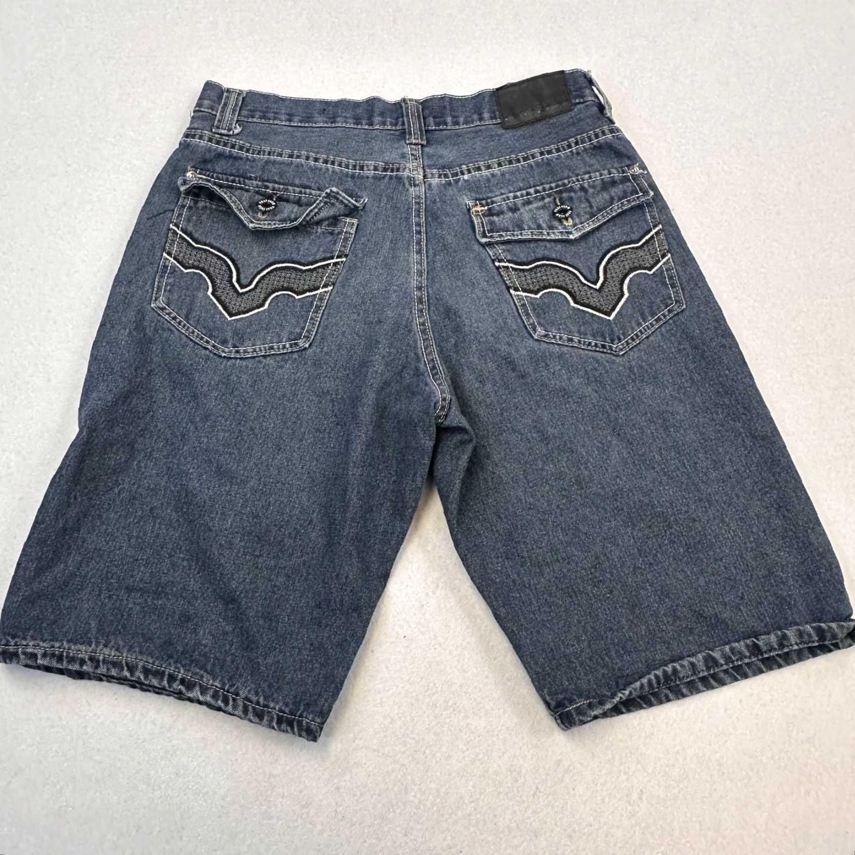 Phat Farm Phat Farm Y2K Jorts Mens Bermuda Shorts 30 x 10 Blue Cotton Polyester Embroidered Pockets Logo Zipper EUC Vintage: No Size US 30 / EU 46 - 6 Thumbnail