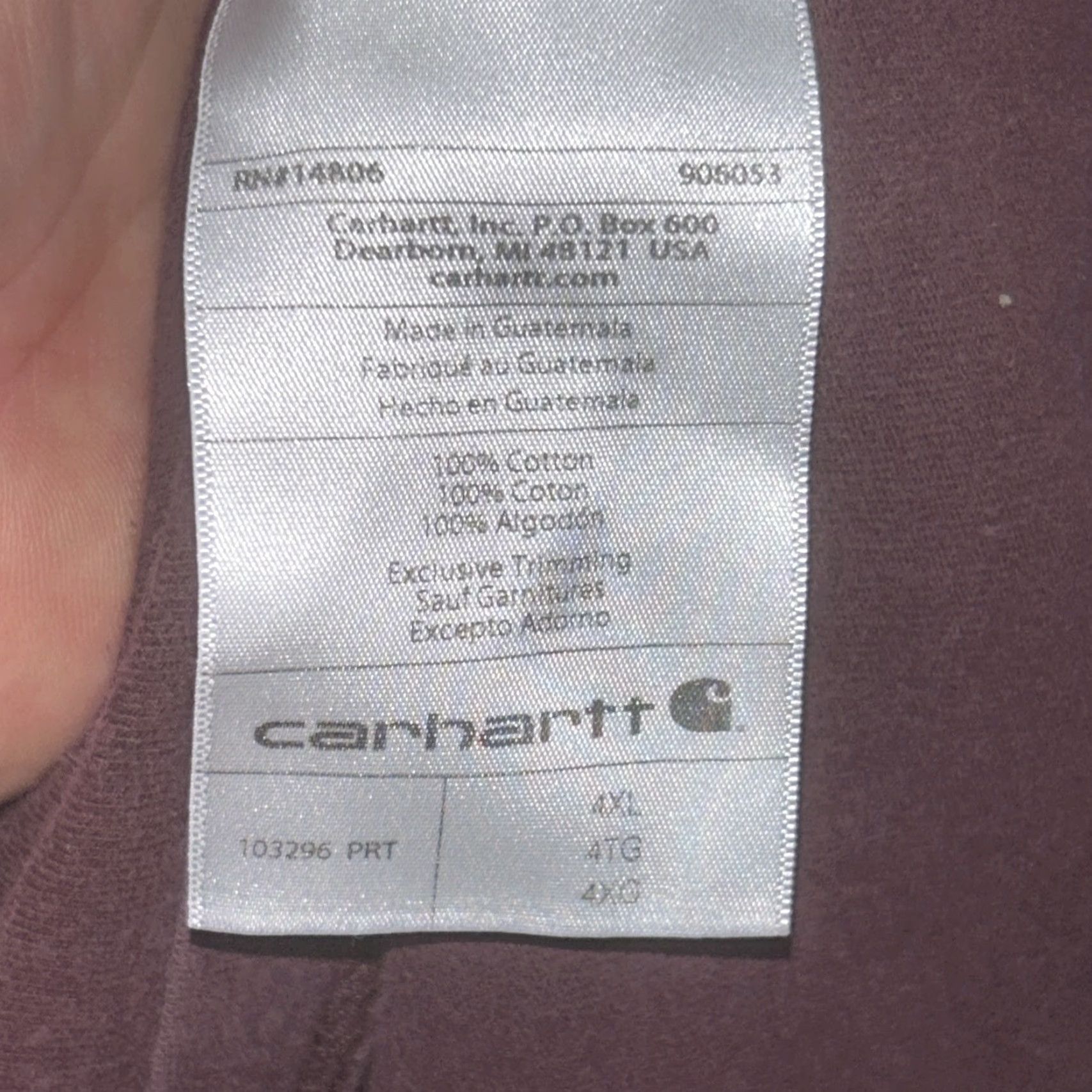 Carhartt Carhartt Shirt 4XL Maroon Red Workwear Short Sleeve T-Shirt Casual Relaxed Men’s Size US XXL / EU 58 / 5 - 6 Thumbnail
