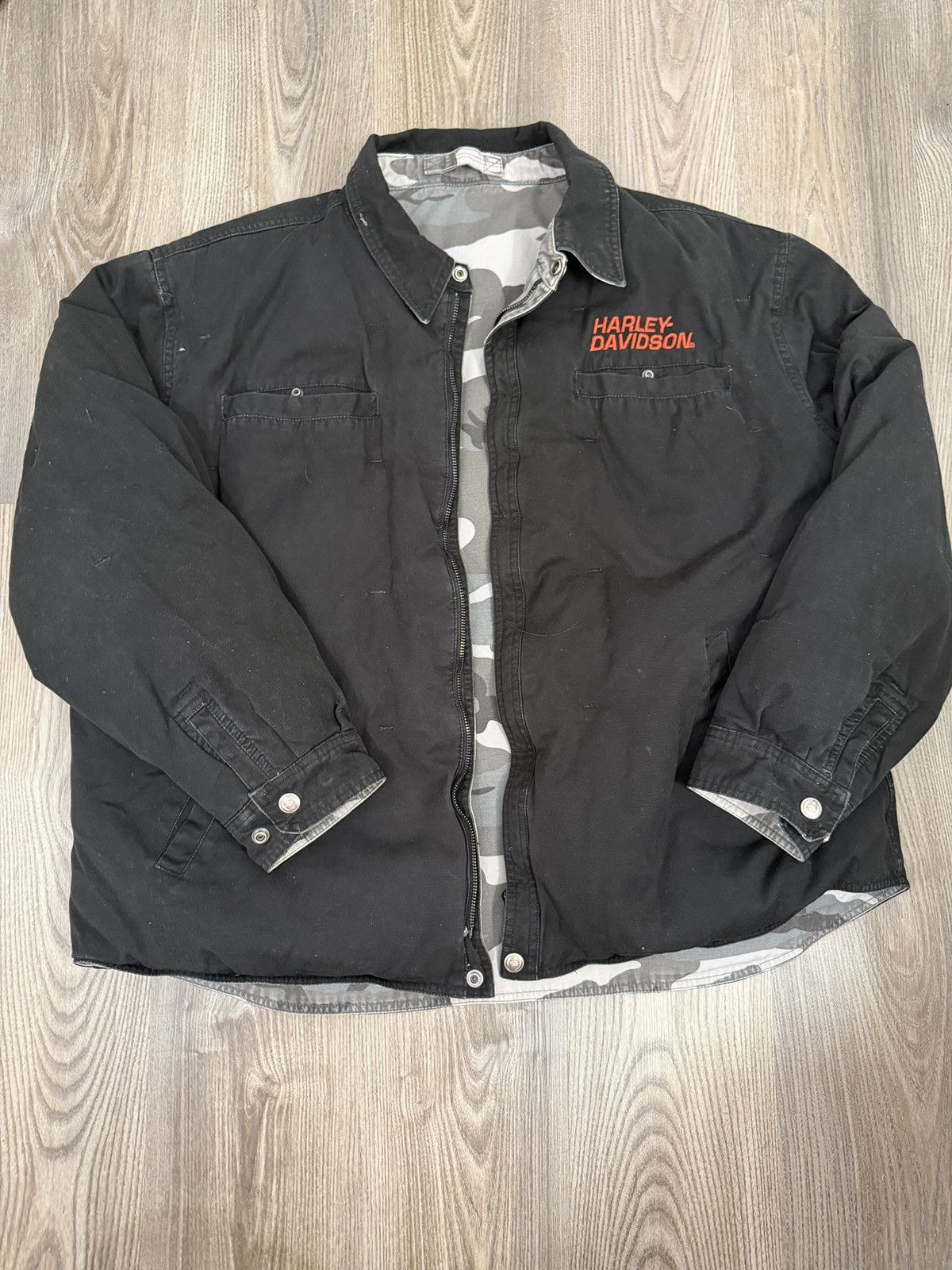 Harley Davidson Harley Davidson Reversible Vintage Jacket Size US XXL / EU 58 / 5 - 1 Thumbnail