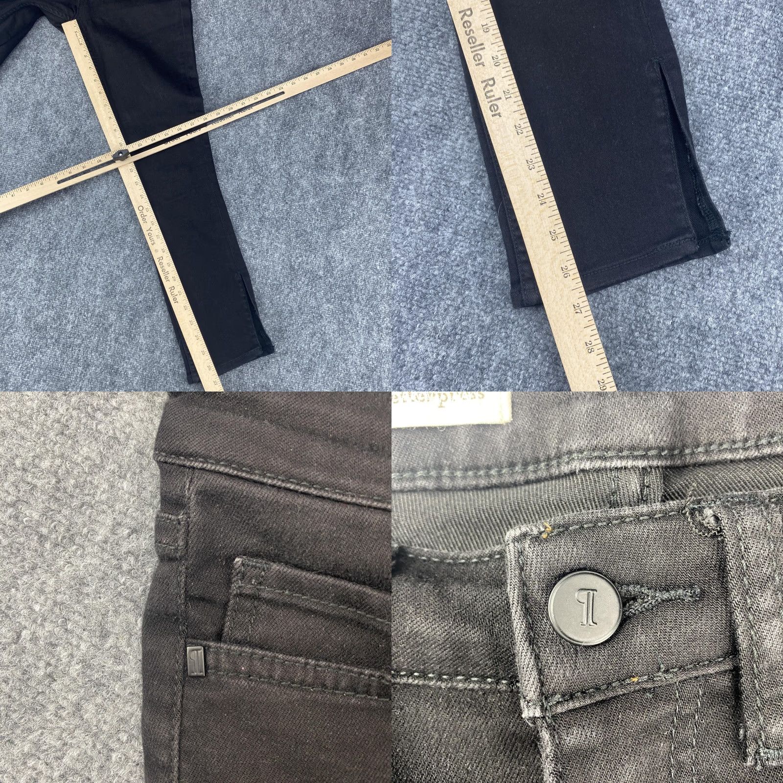Vintage VINTAGE Pilcro and the Letterpress Jeans Womens 29 Black Skinny Ankle Side Slit Stretch Size 29" - 8 Thumbnail