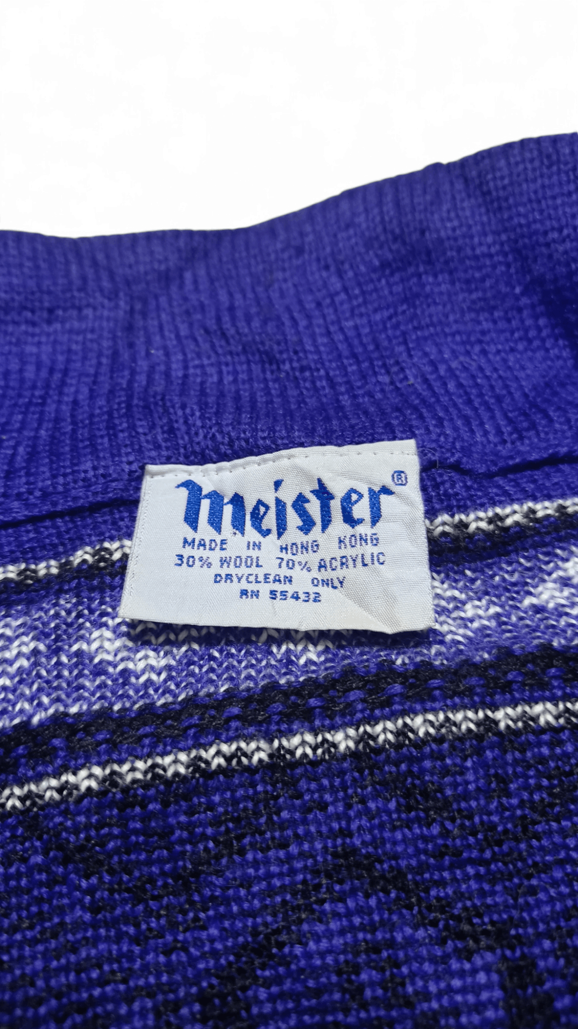 Meister Vintage 80s MEISTER Ethnic Striped Motifs Knit Sweater Size US S / EU 44-46 / 1 - 8 Thumbnail