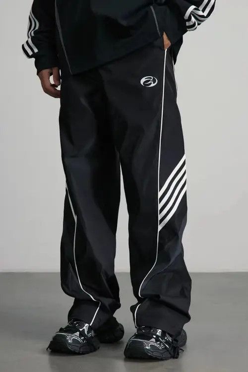 VIBE Retro side striped casual straight sports trousers Size US 34 / EU 50 - 6 Thumbnail