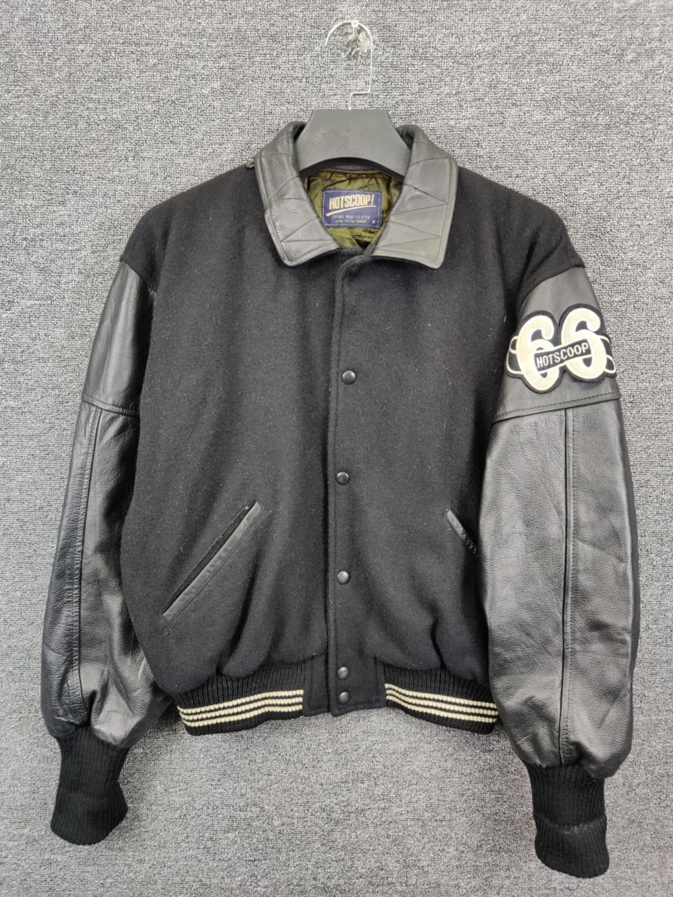 Japanese Brand Vintage 90s Hotscoop Wool Varsity Leather Jacket Size US L / EU 52-54 / 3 - 6 Thumbnail