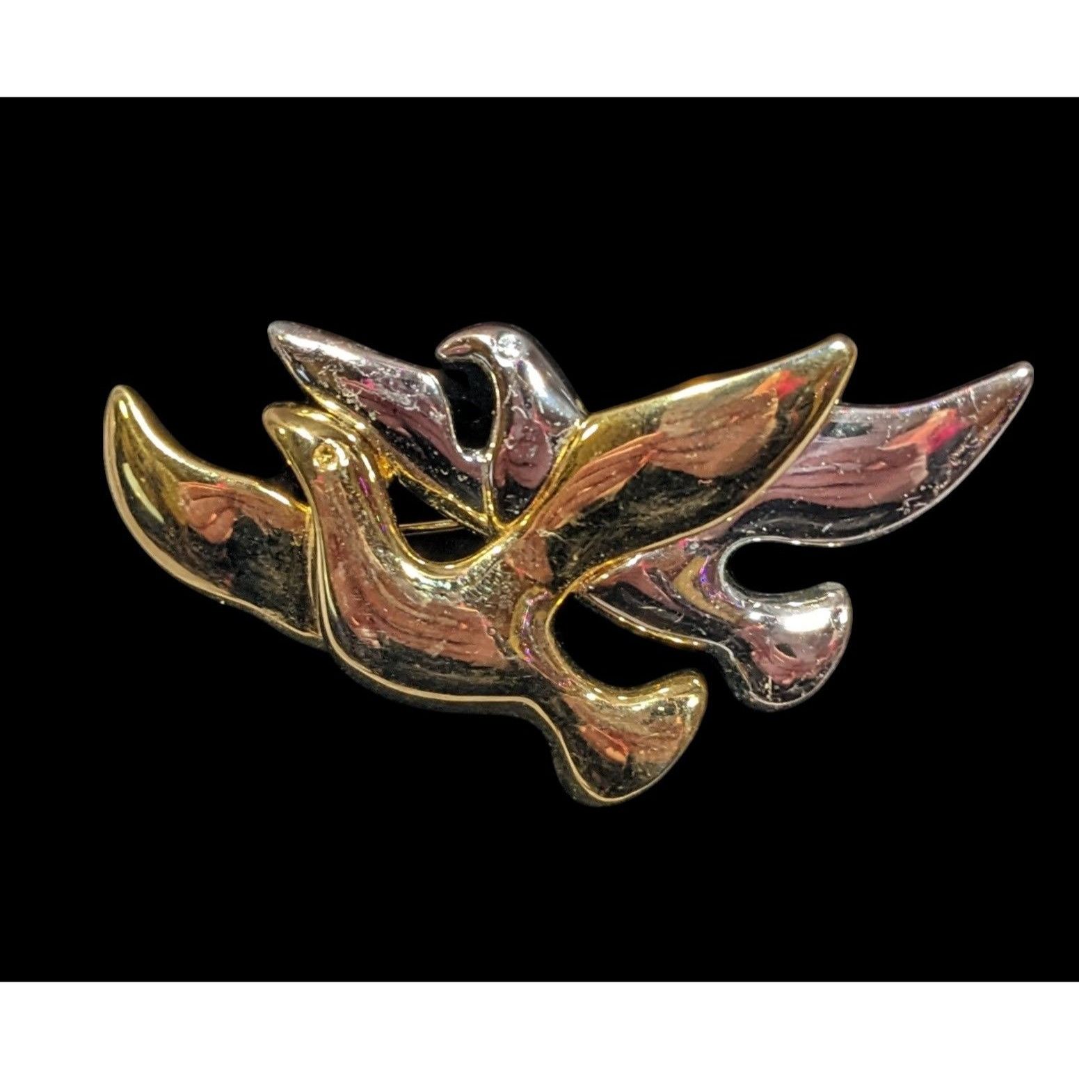 Other Vintage Silver And Gold Tone Flying Bird Pair Brooch Size ONE SIZE - 1 Thumbnail