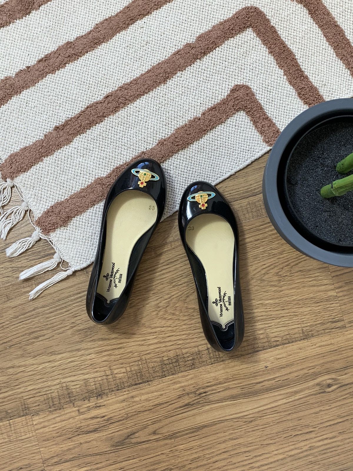 image of Vivienne Westwood Melissa Basic Ballet Shoes in Black, Women's (Size 8)